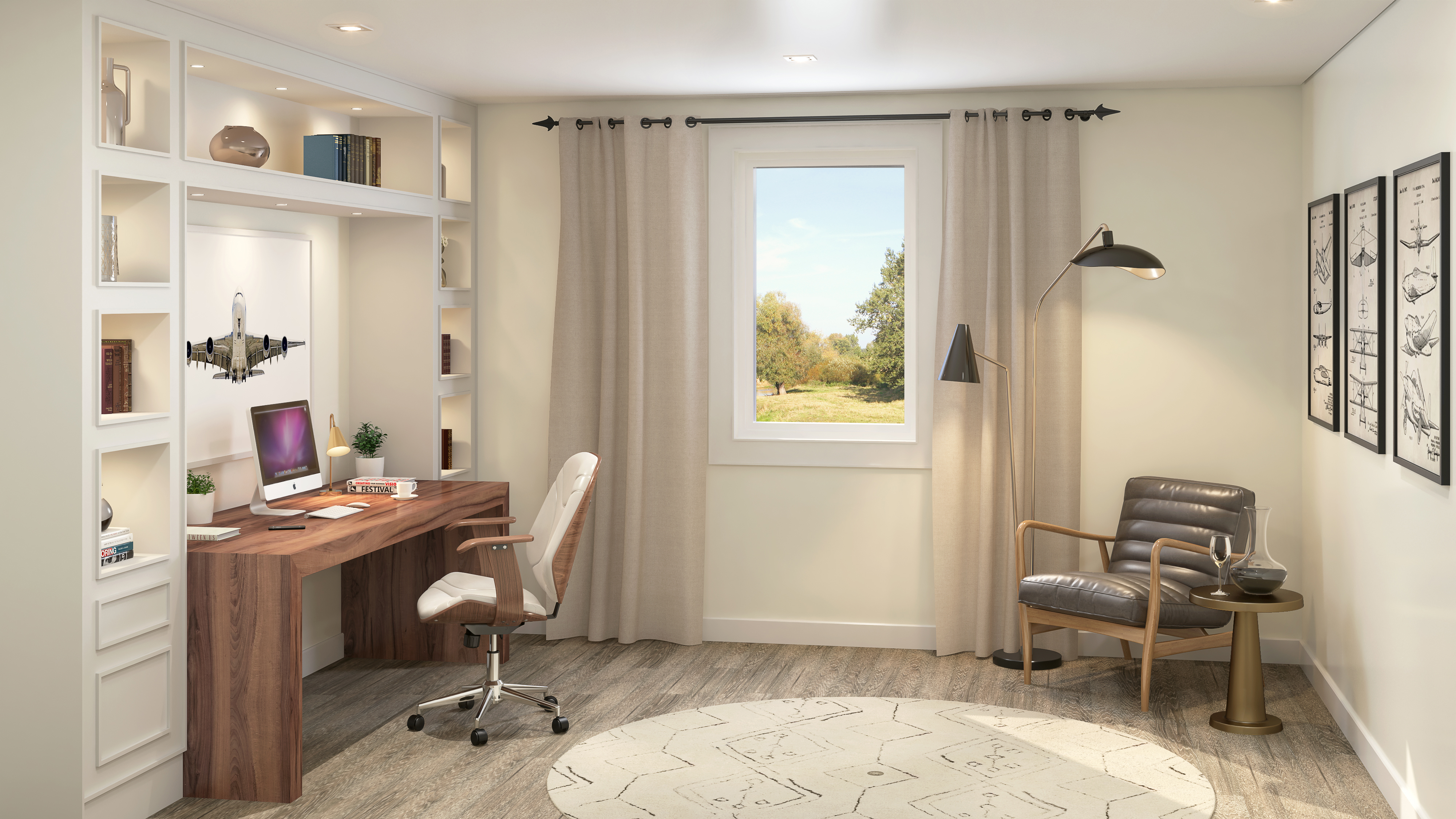 Elegant home den / study