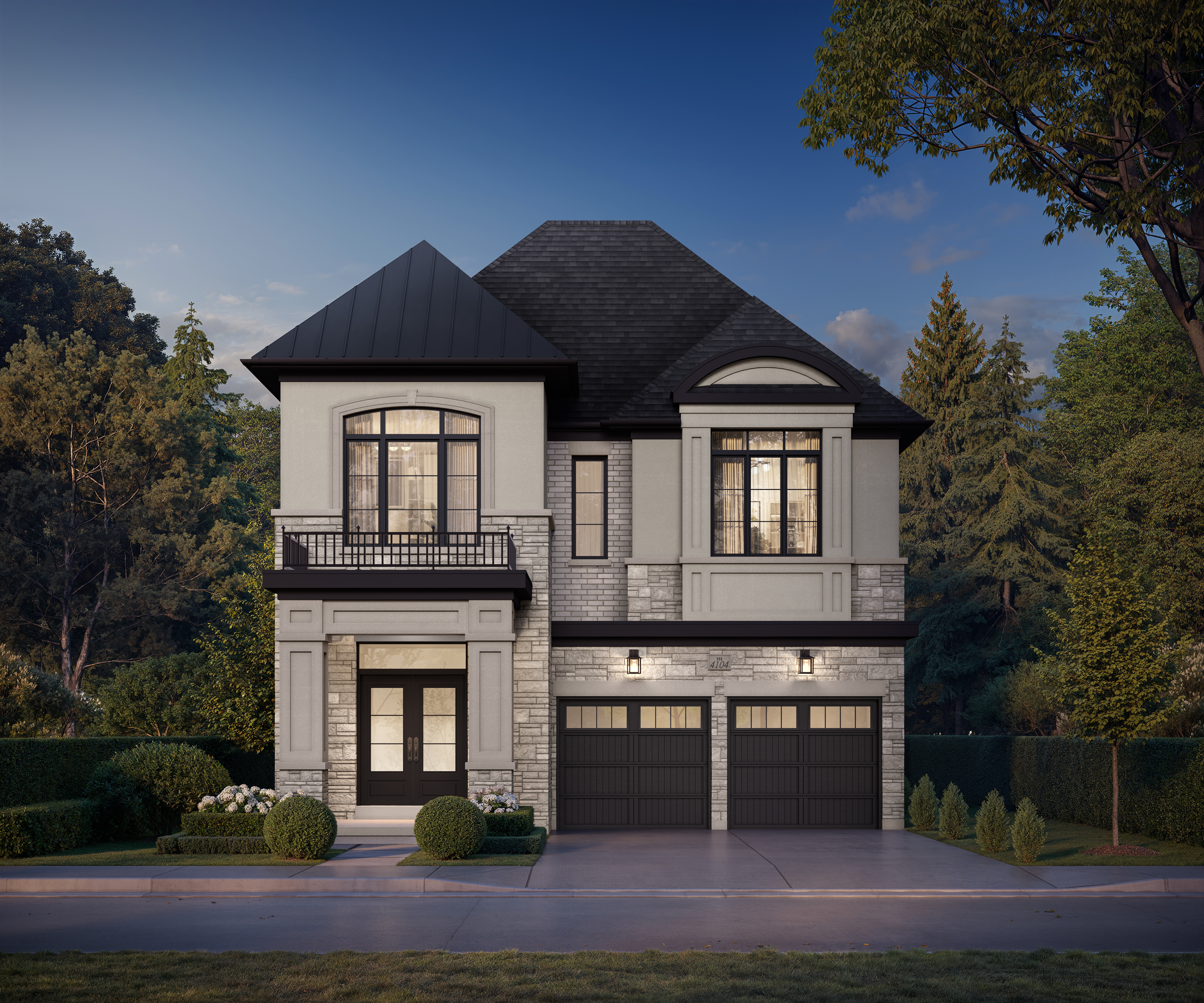 Exterior rendering of the Winslowe elevation at Rosemont Grove
