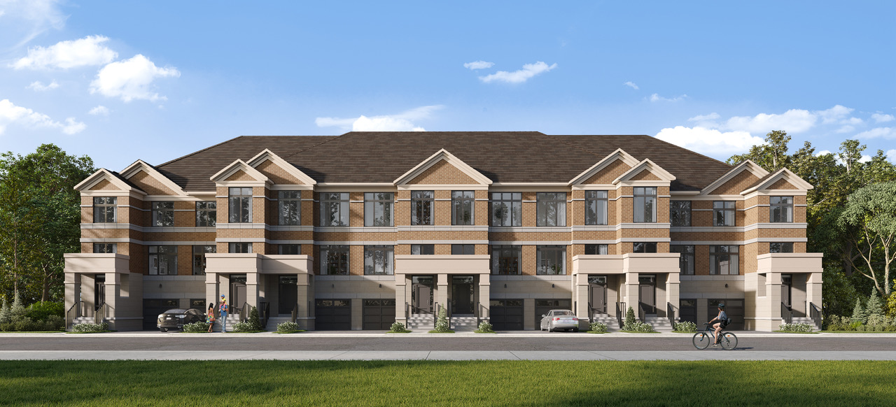 Artist's concept of an Ivylea townhome streetscape