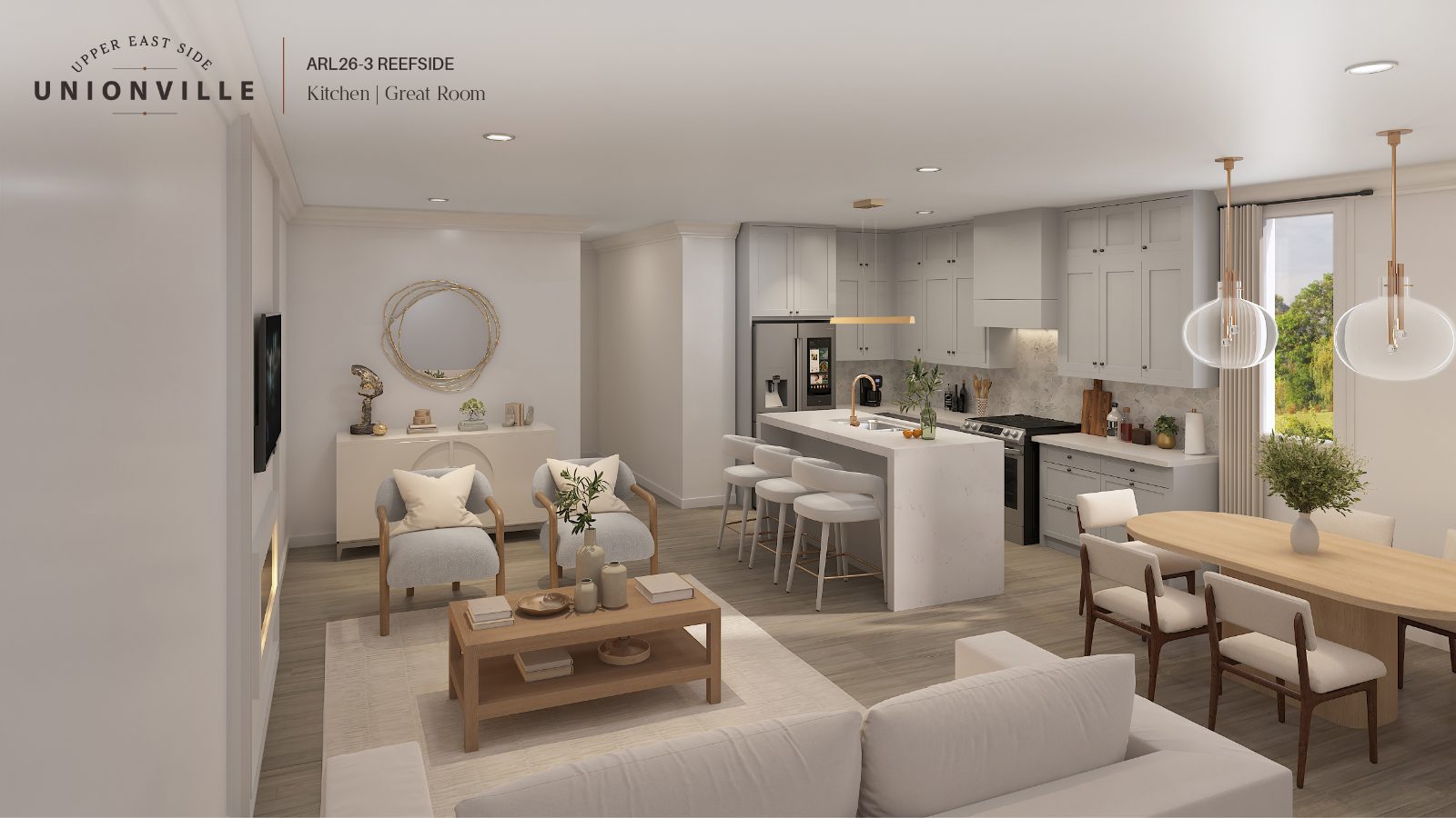 Reefside open-concept kitchen and great room