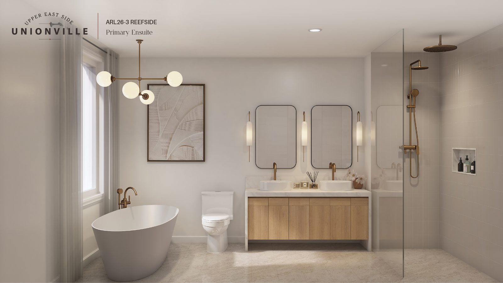 Reefside spa-inspired primary ensuite with freestanding tub
