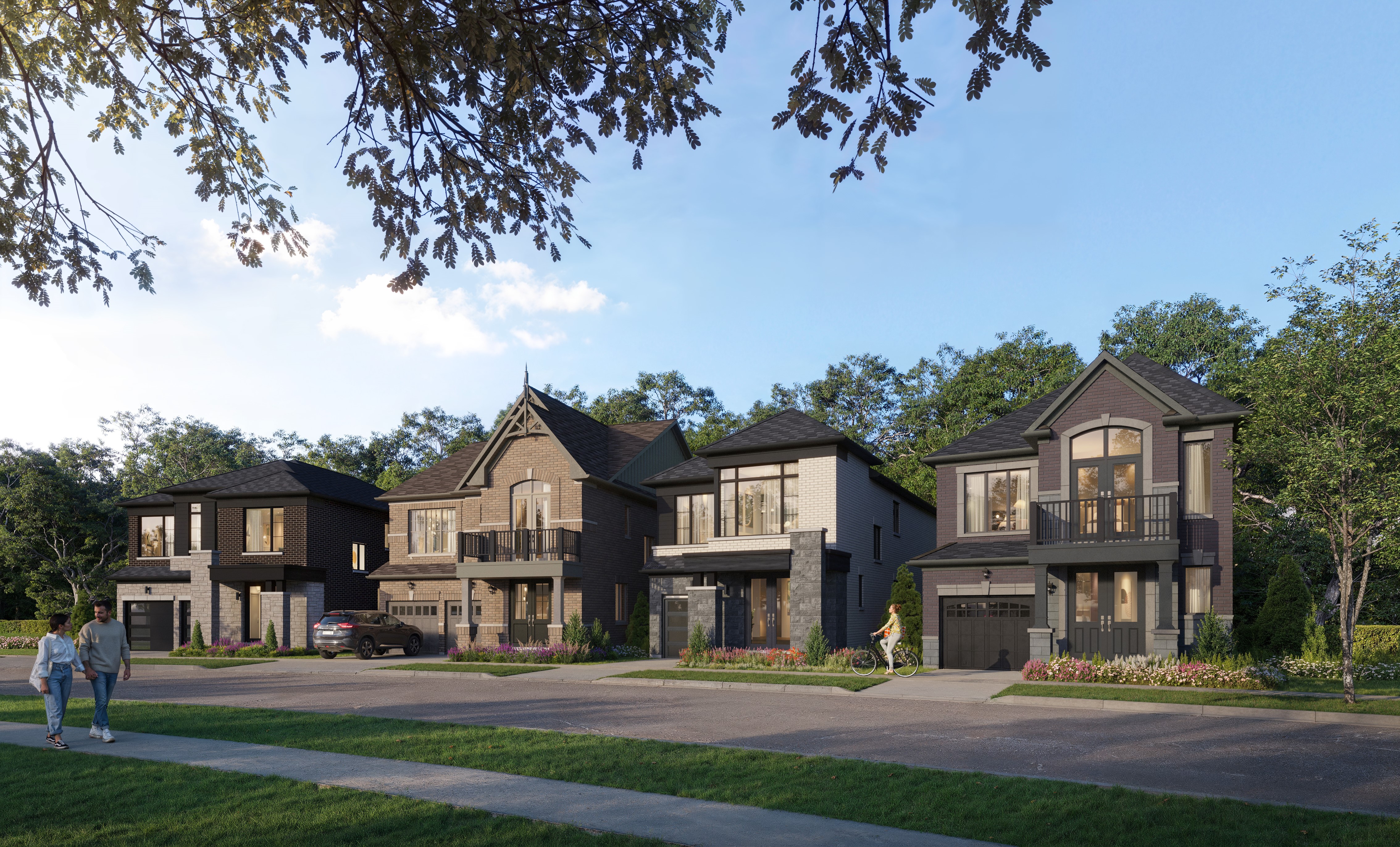 Streetscape rendering of Caledon Club detached homes