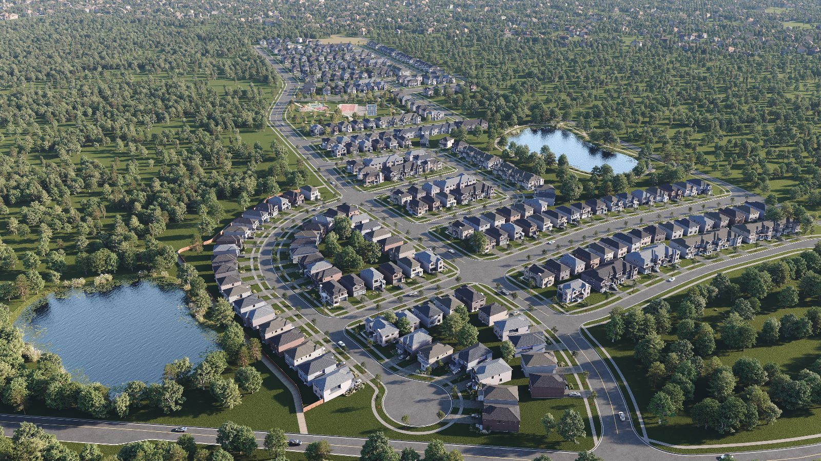 Aerial rendering of the North Hill by Solmar community in the Town of Caledon