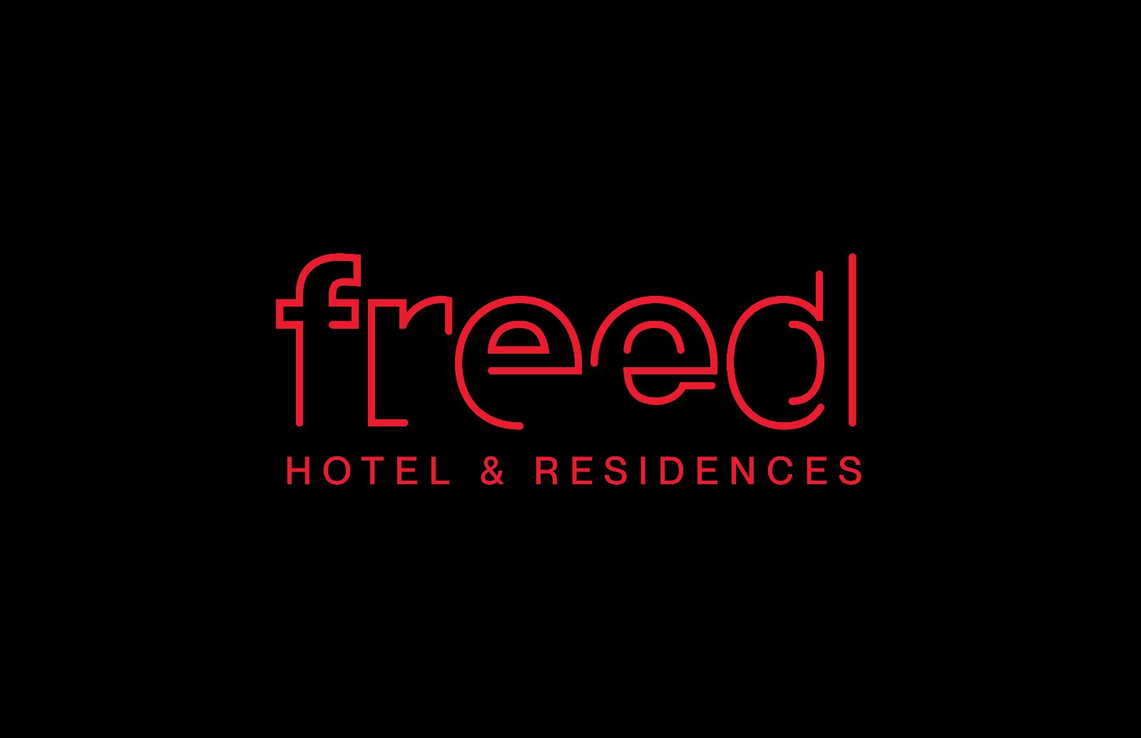 Freed Hotel & Residences logo in red on black
