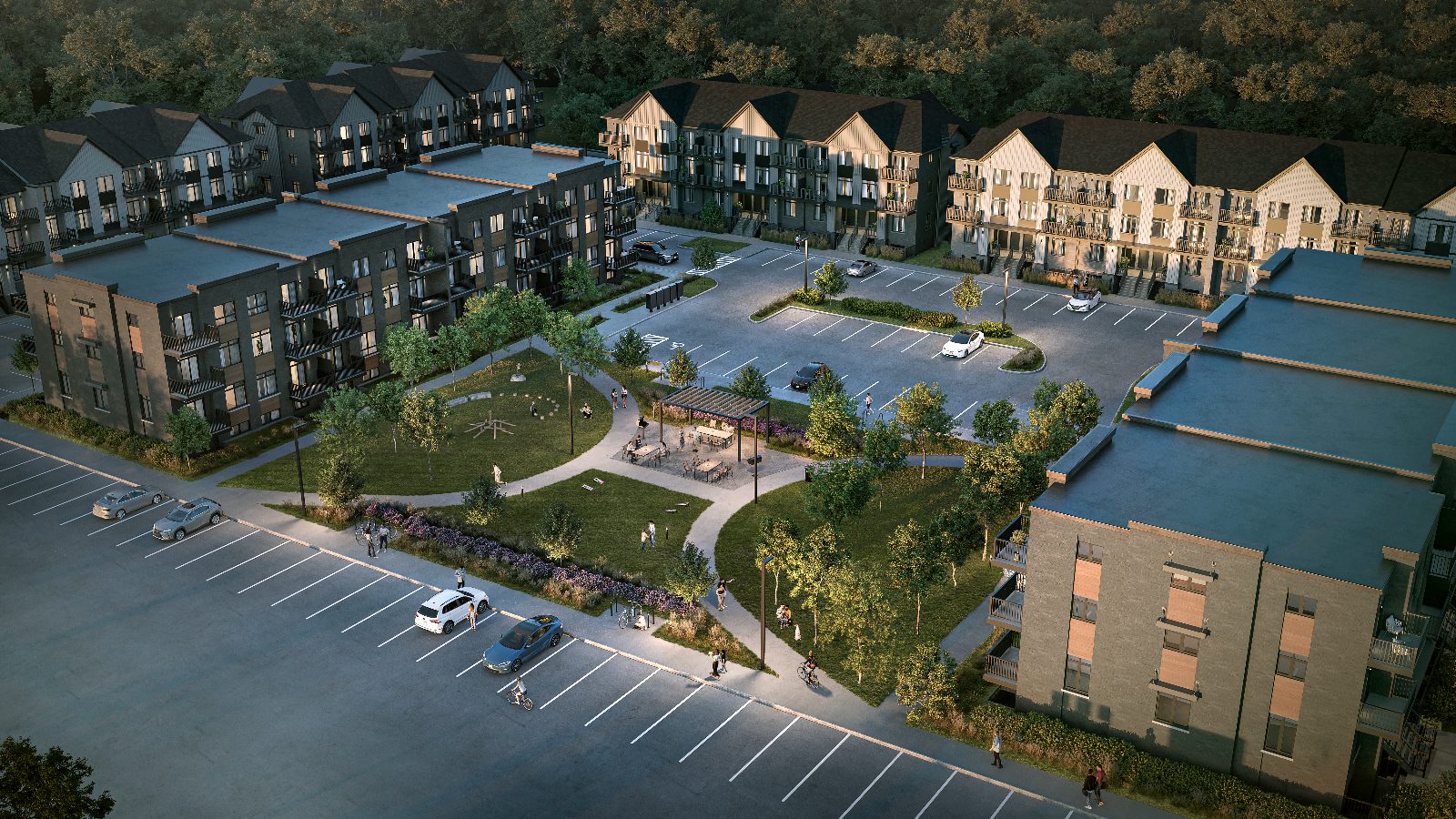 Aerial rendering of the Northside Guelph community