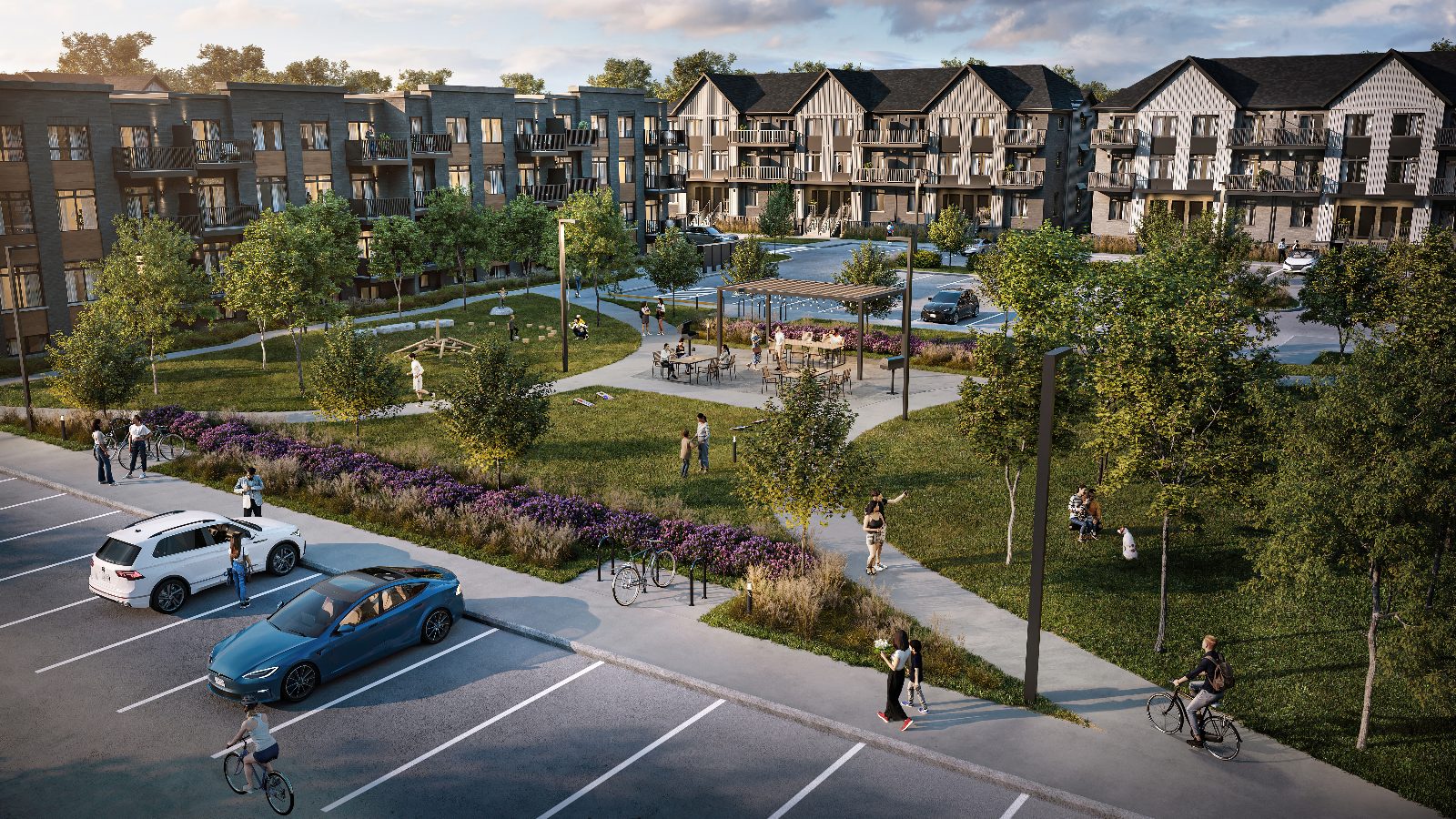 Outdoor community amenity space rendering