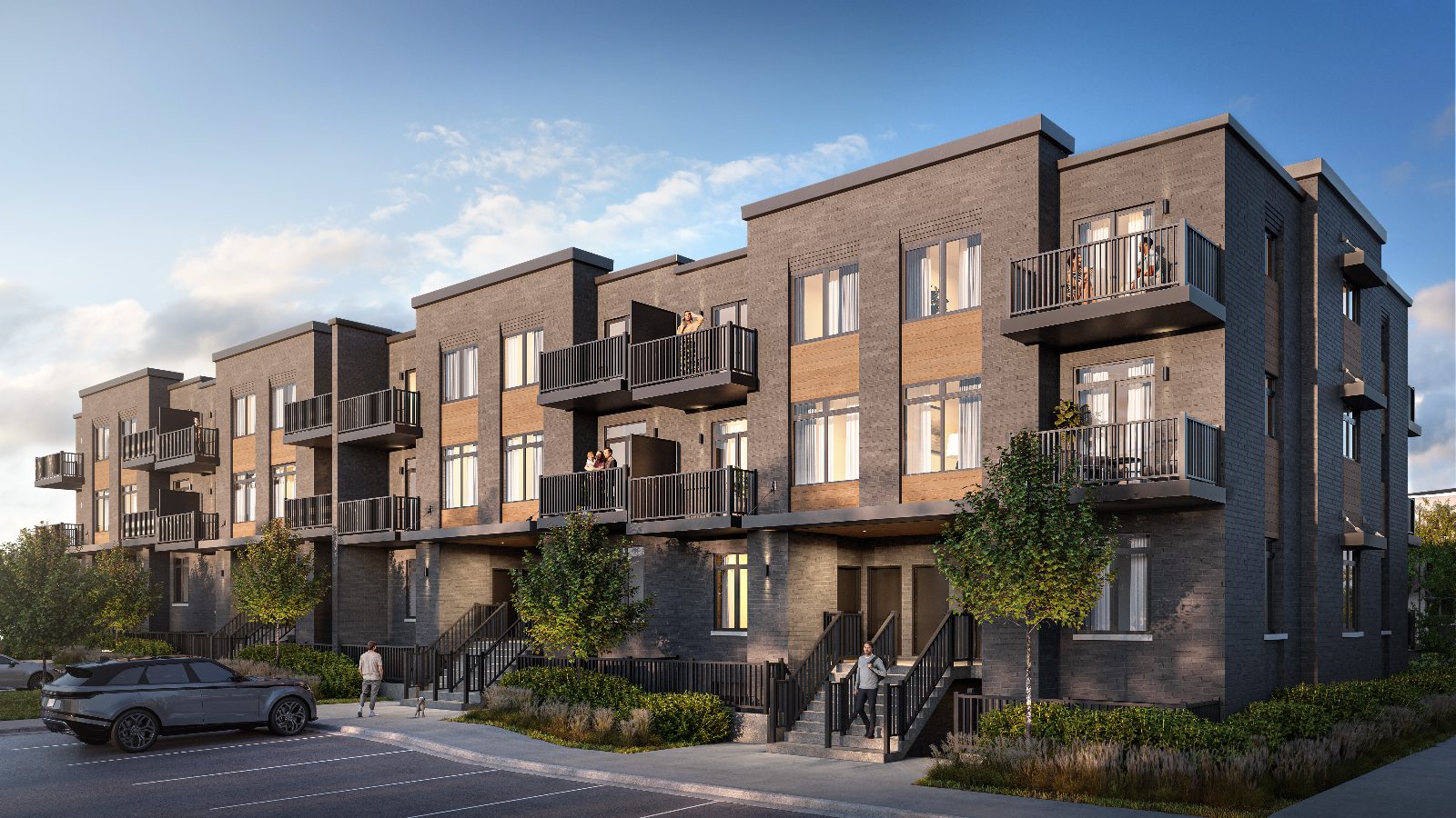 Northside townhome block exterior rendering