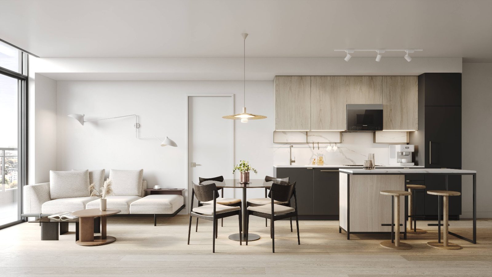 Interior rendering of a Reside on Richmond suite