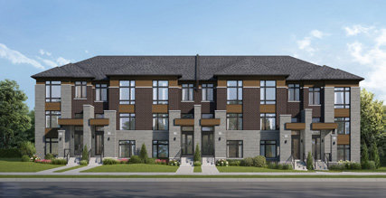Rear-lane townhome rendering