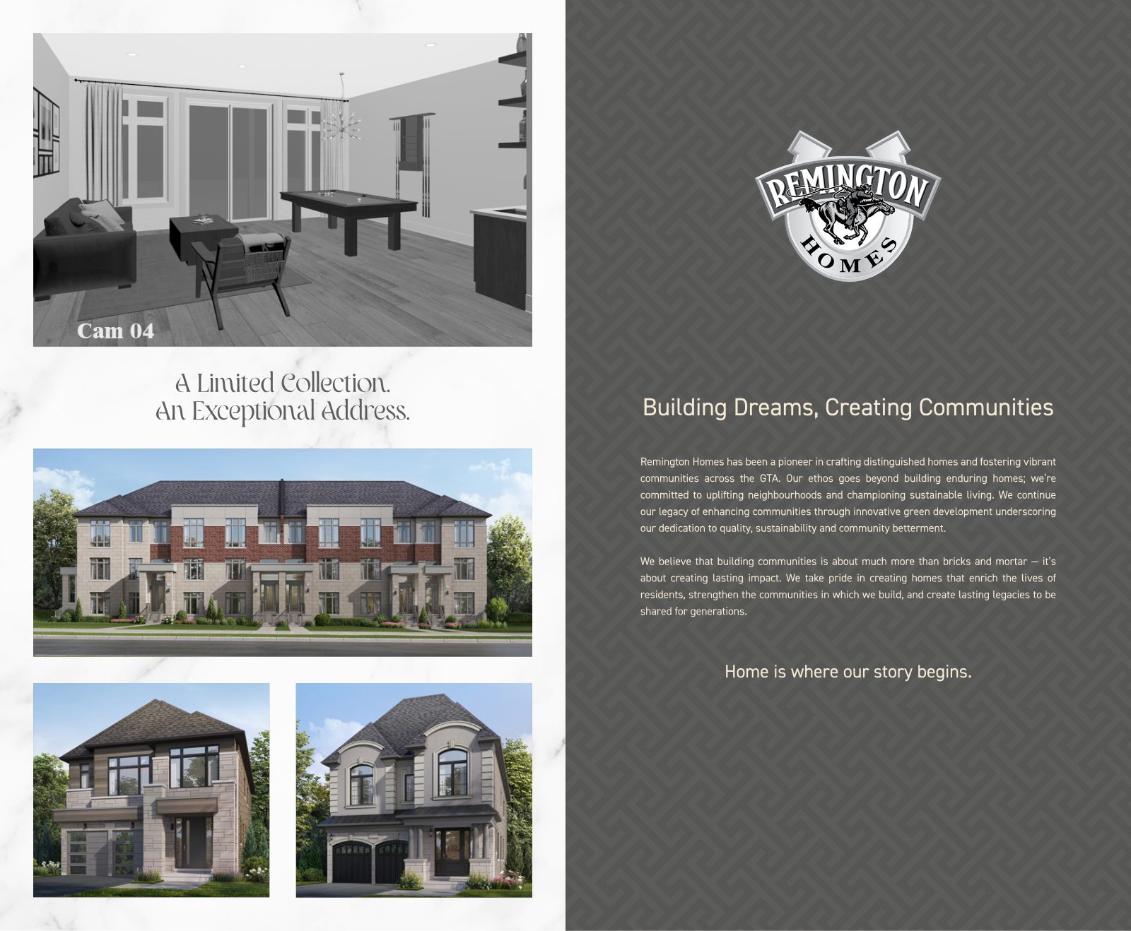 A Limited Collection, An Exceptional Address — Thornhill Trails townhome and single renderings with Remington Homes