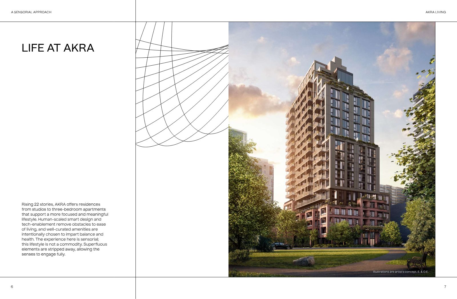AKRA Living 22-storey residential tower amid greenery in Midtown Toronto