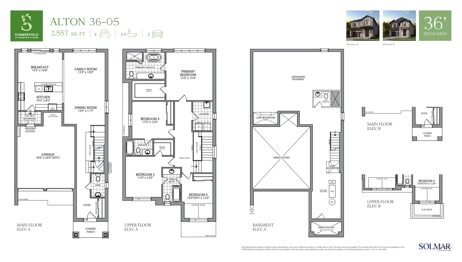 Alton 36-05 floor plan, 36 foot detached home