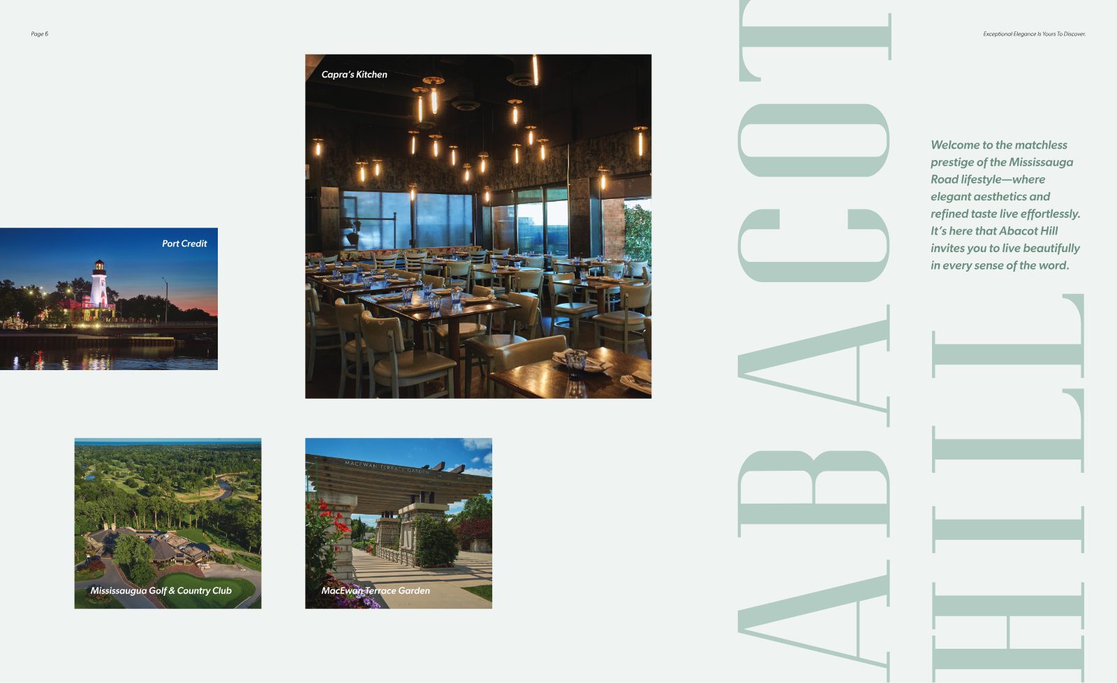 Mississauga Road lifestyle — Port Credit lighthouse, Capra's Kitchen, Mississaugua Golf & Country Club and MacEwan Terrace Garden