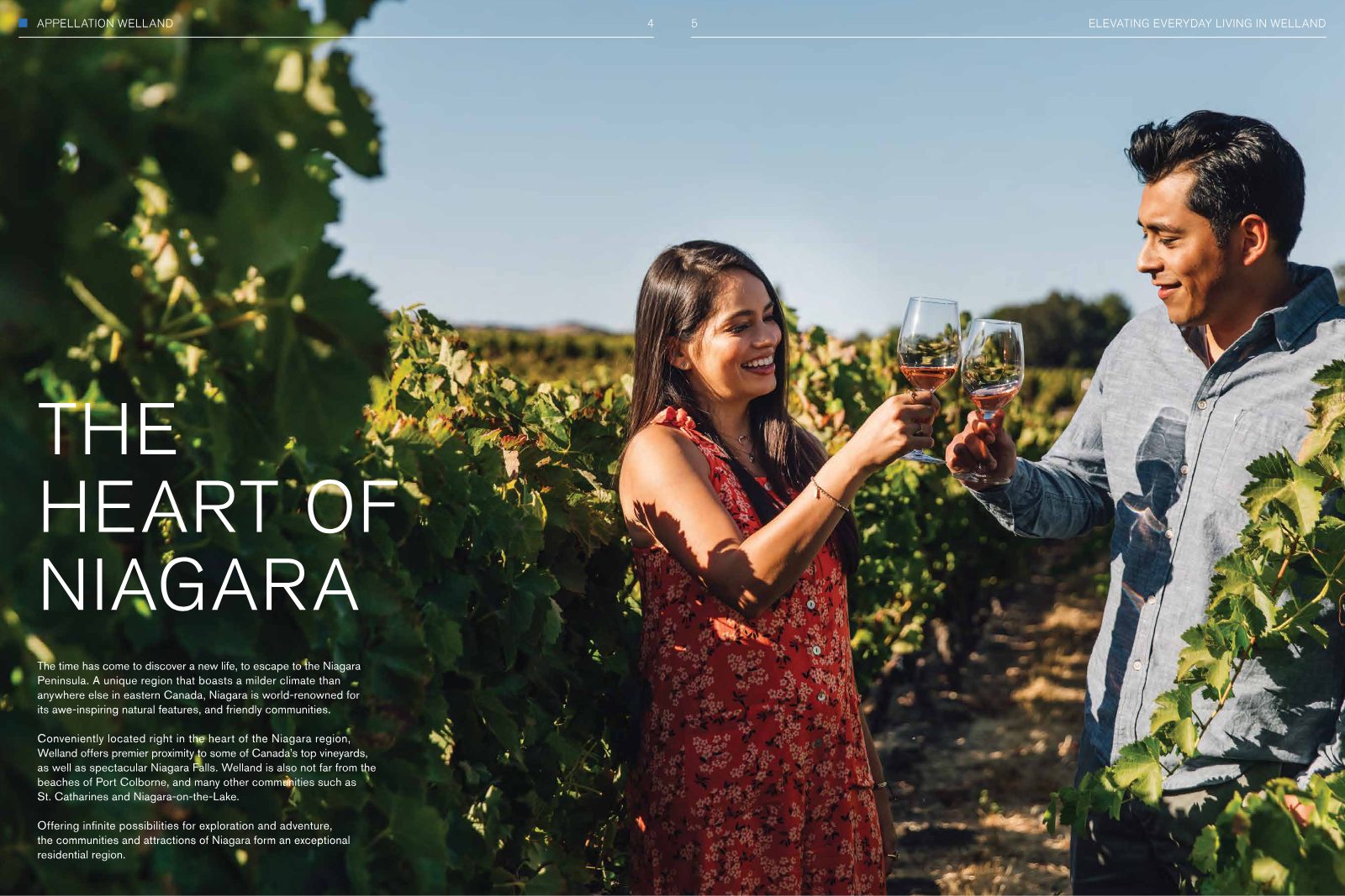 Couple enjoying wine in Niagara wine country