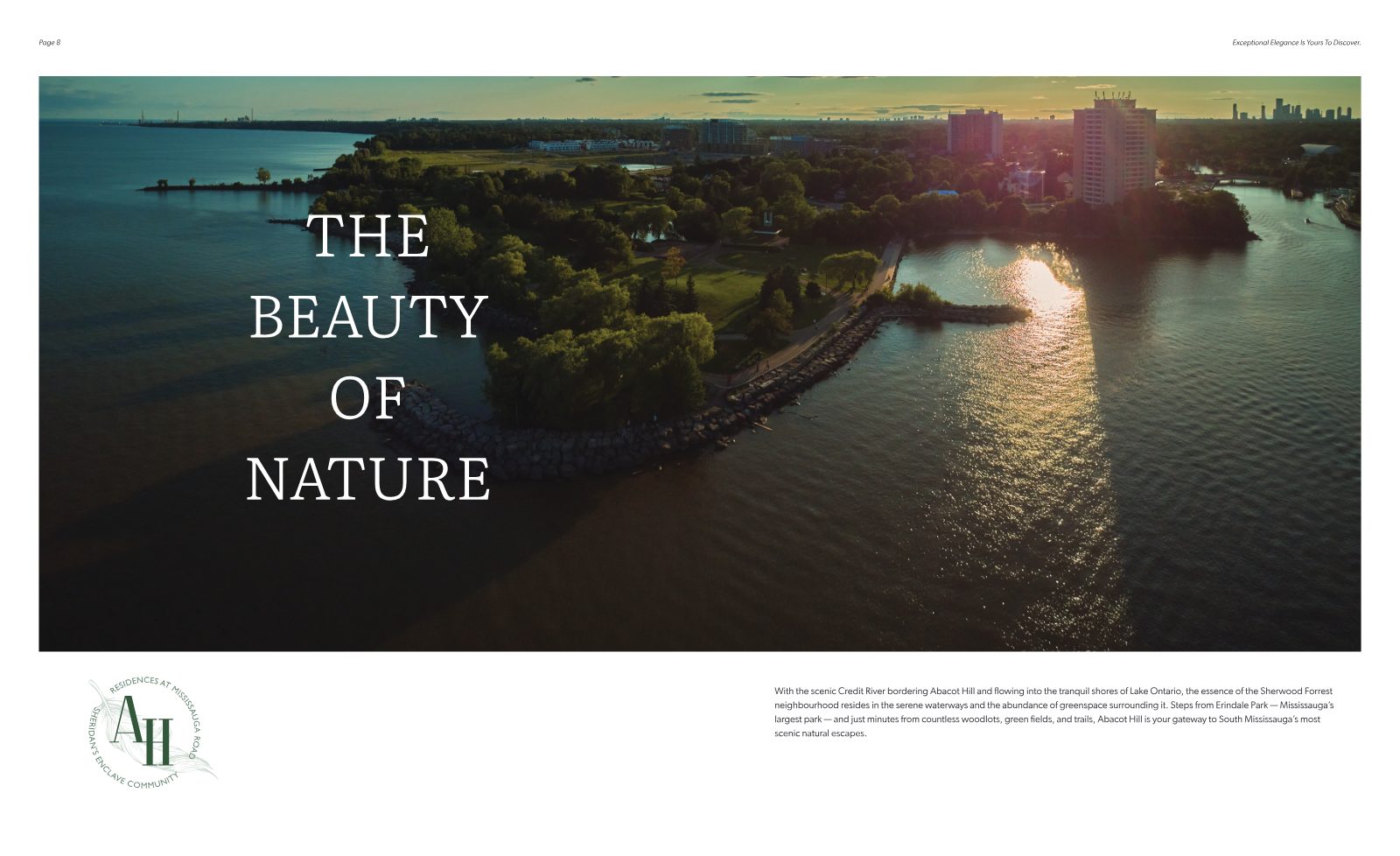 Aerial sunset view of the Mississauga waterfront where the Credit River meets Lake Ontario