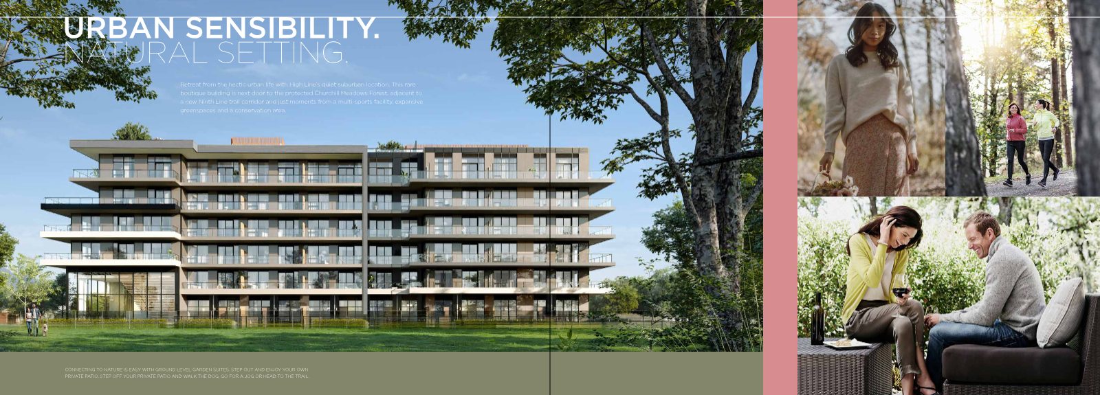 High Line Condos seen from the green lawn beside Churchill Meadows Forest