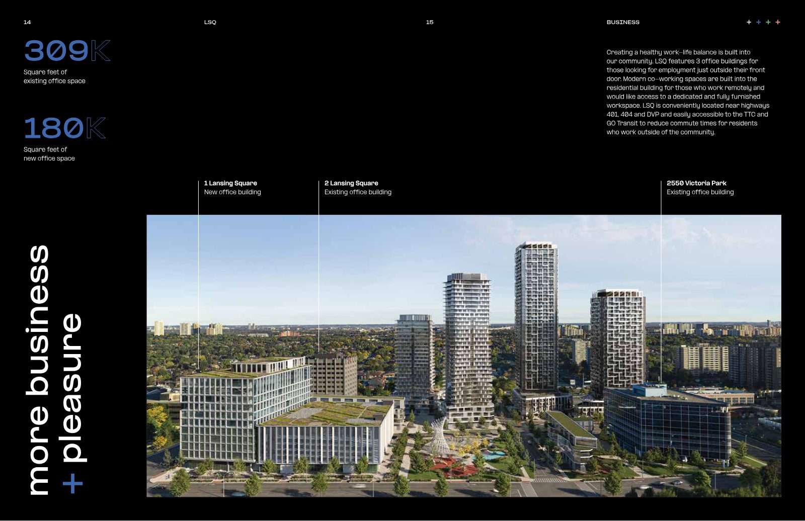 LSQ office buildings aerial view