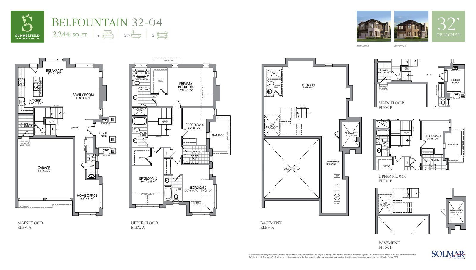 Belfountain 32-04 floor plan, 32 foot detached home
