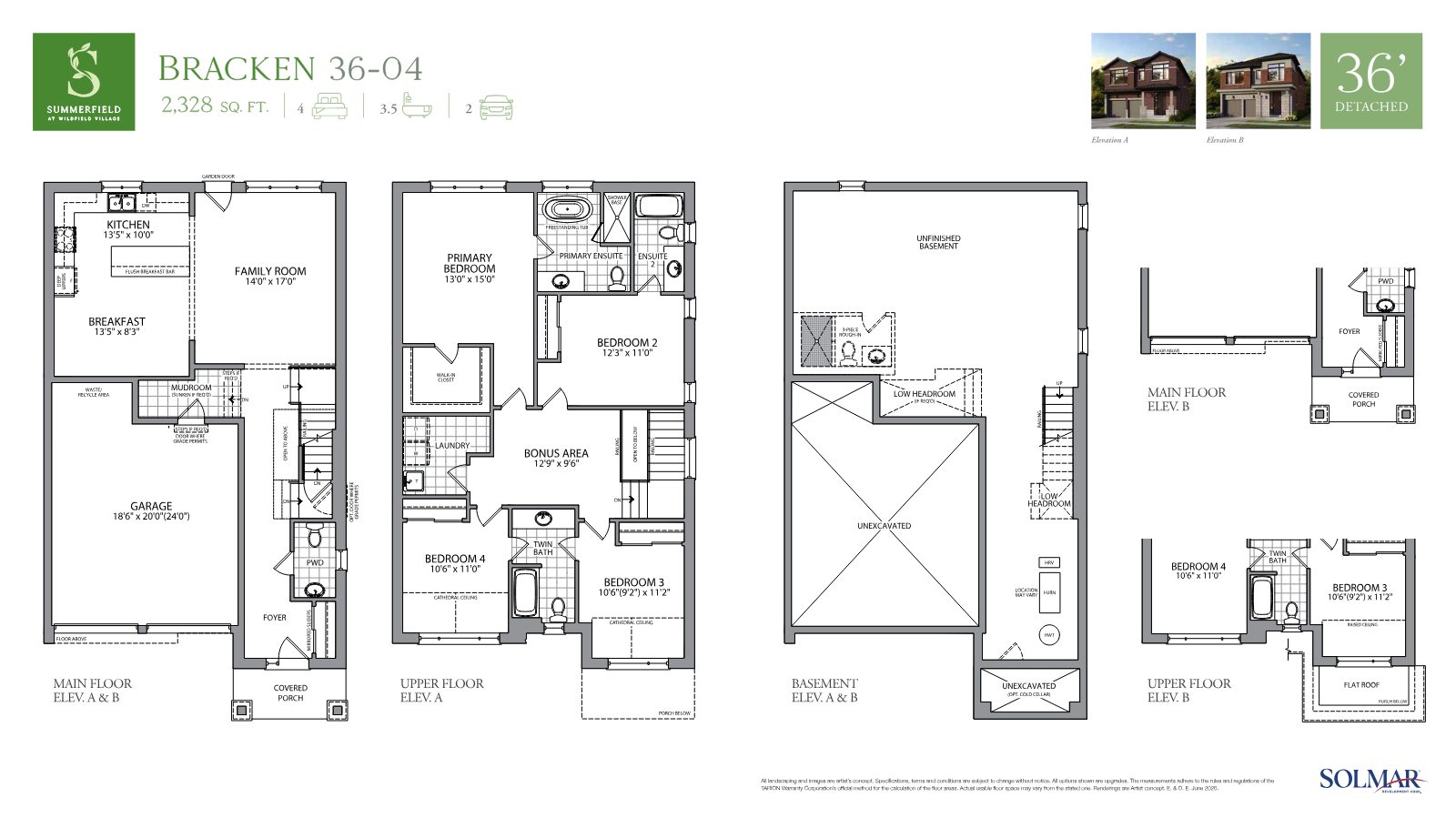 Bracken 36-04 detached floor plan