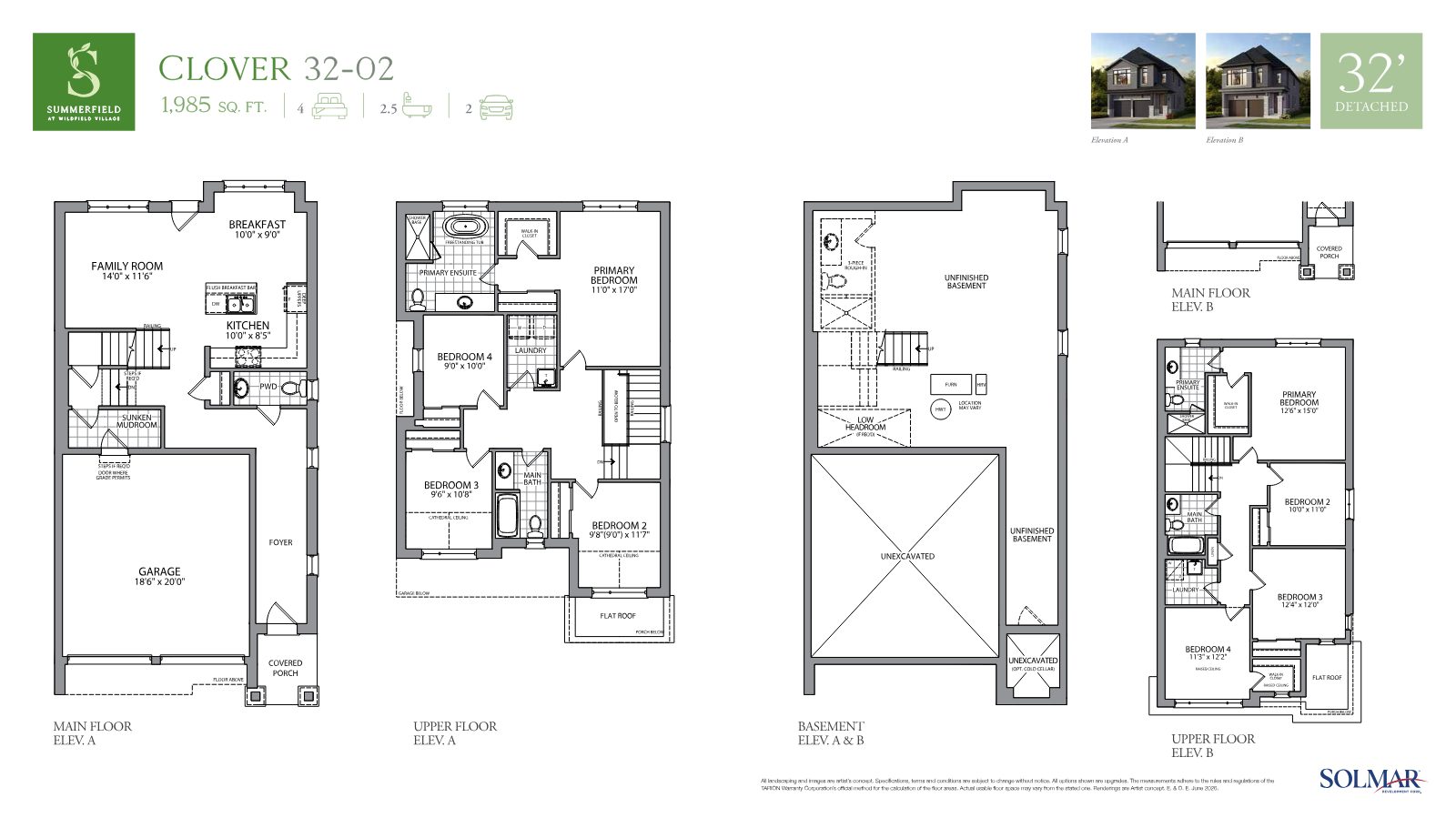 Clover 32-foot detached floor plan