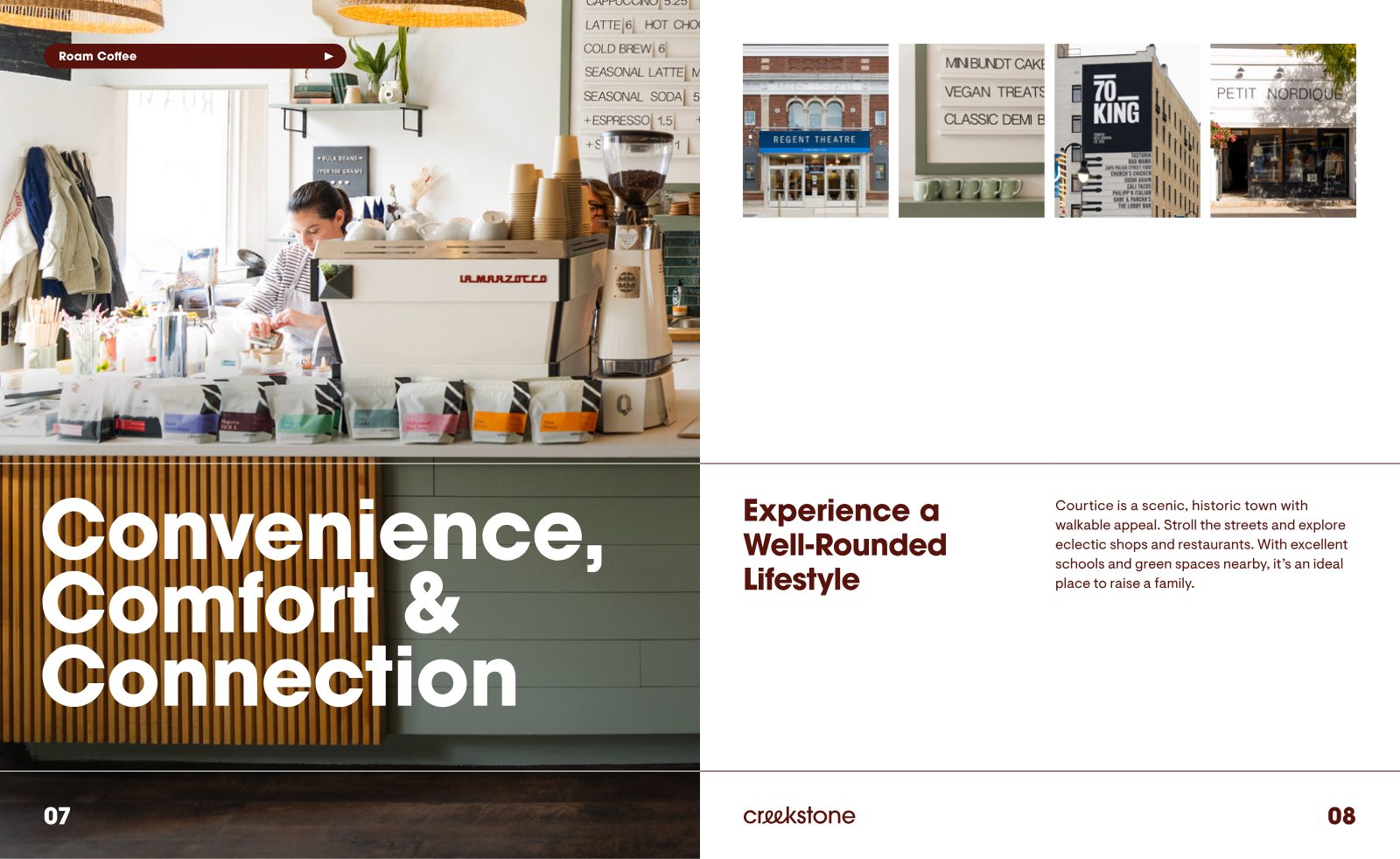 Local coffee shop and walkable Courtice lifestyle