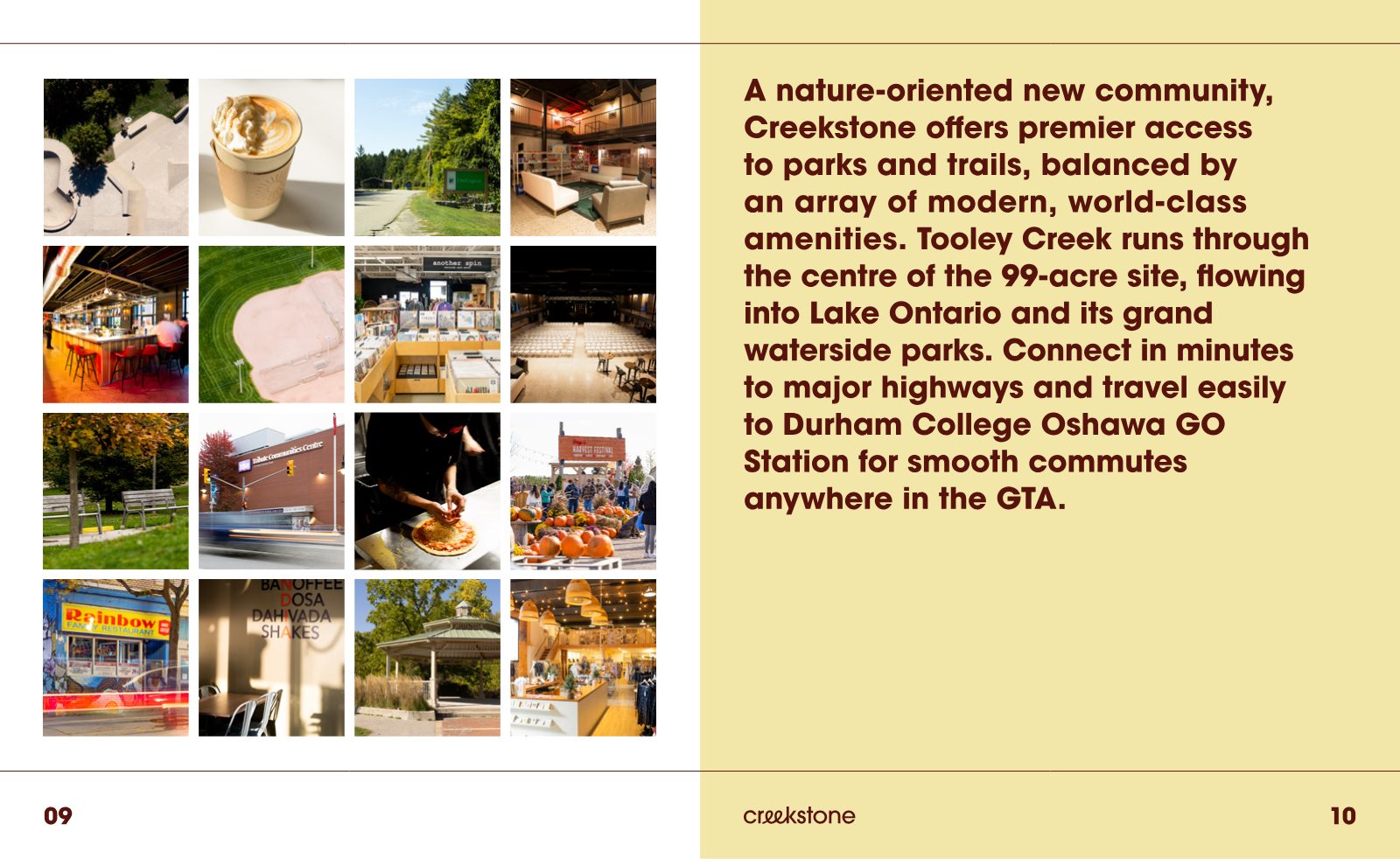 Collage of area amenities, parks, dining and recreation near Creekstone