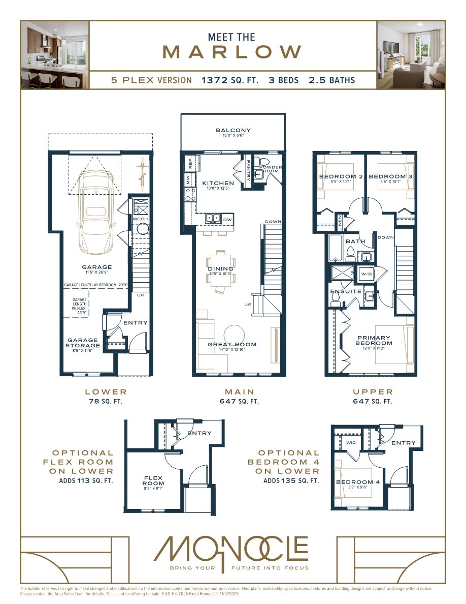 The Marlow floorplan — 1372 sq ft, 3 beds, 2.5 baths
