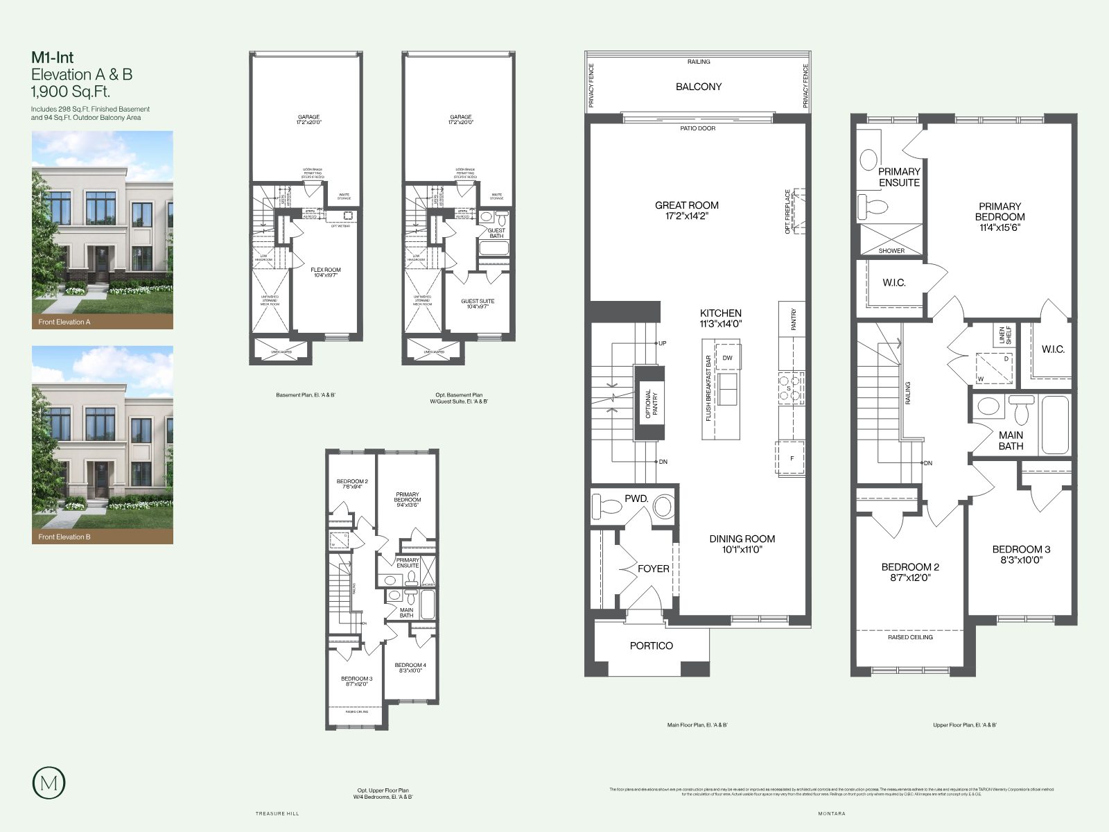 Montara M1-Int floor plan, 1,900 sq ft