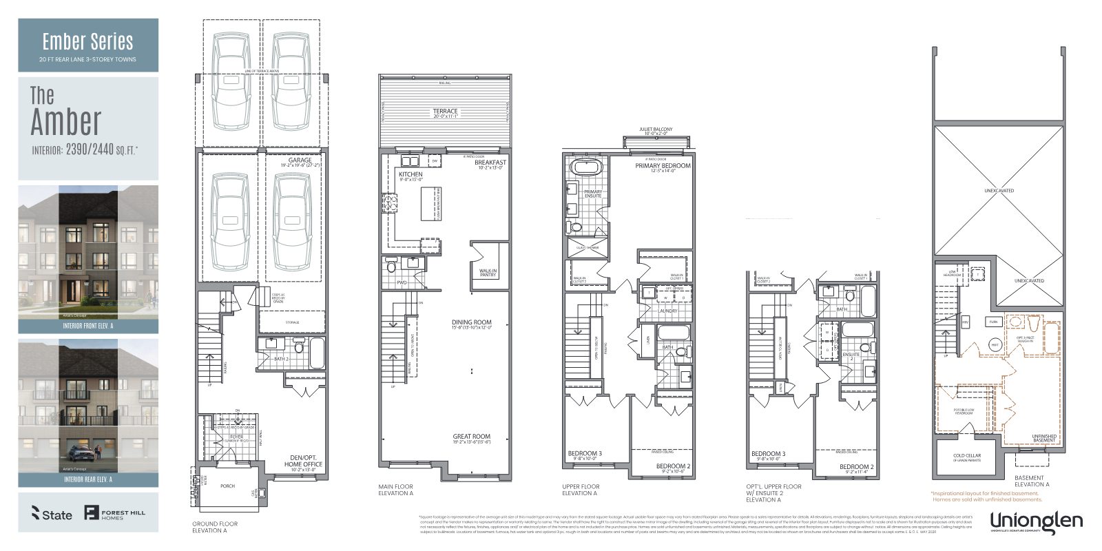 Unionglen townhome floor plan, page 2