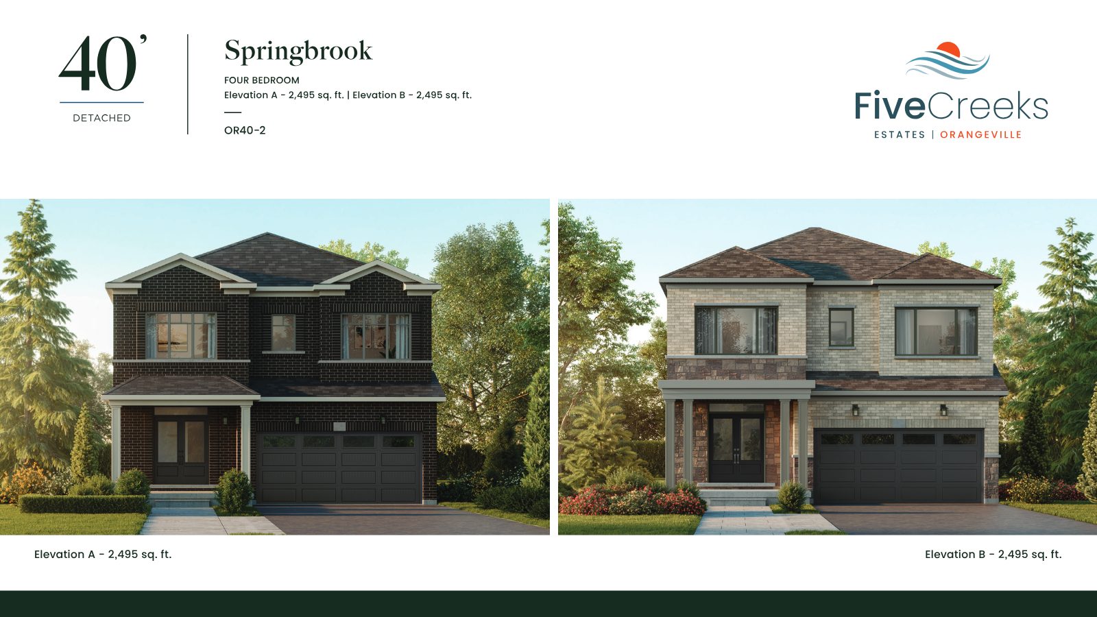 The Springbrook 40-foot detached home elevations