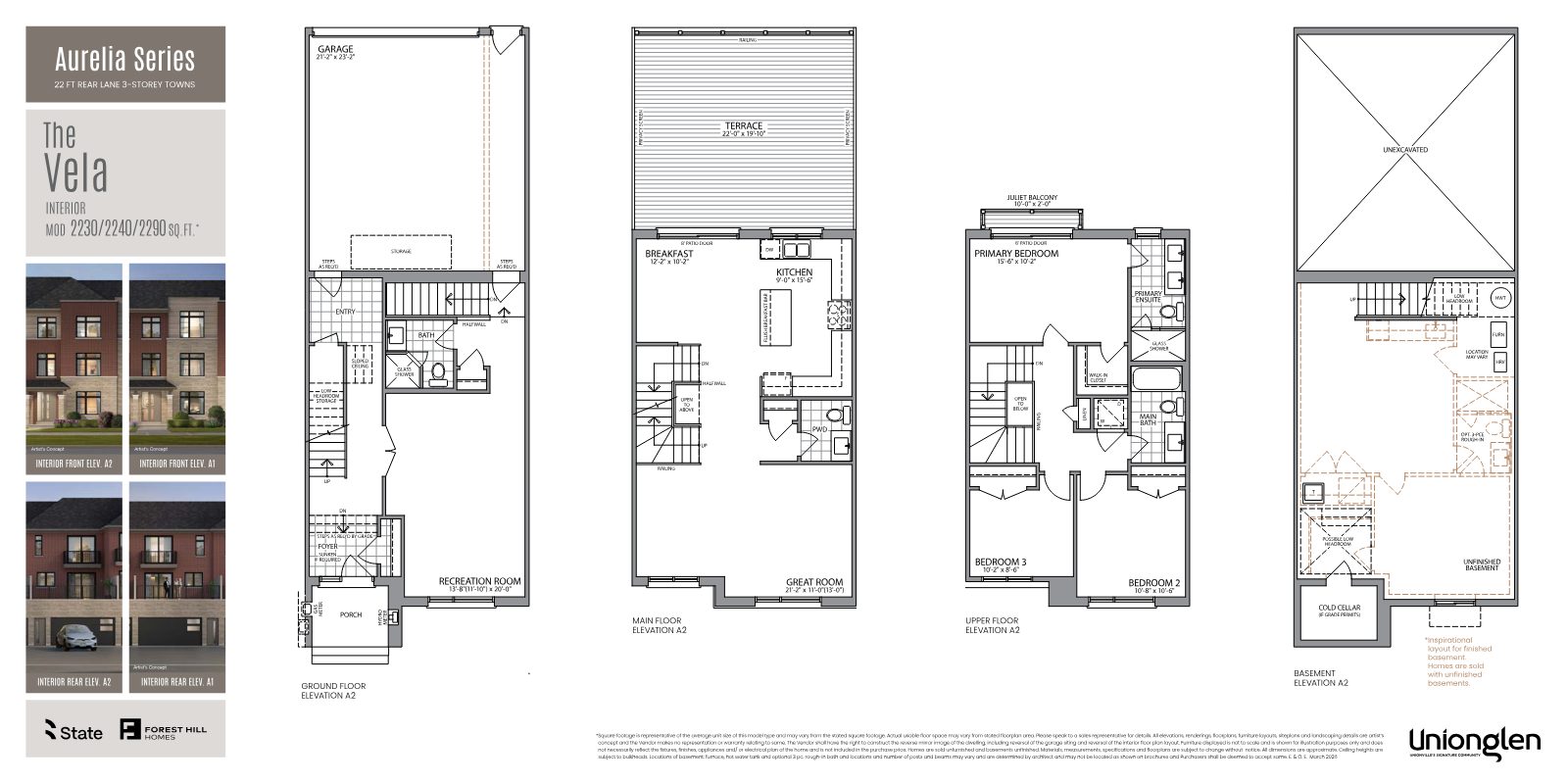 Unionglen townhome floor plan, page 4