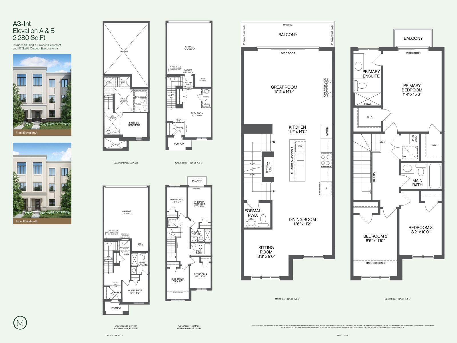 Montara A3-Int floor plan, 2,280 sq ft