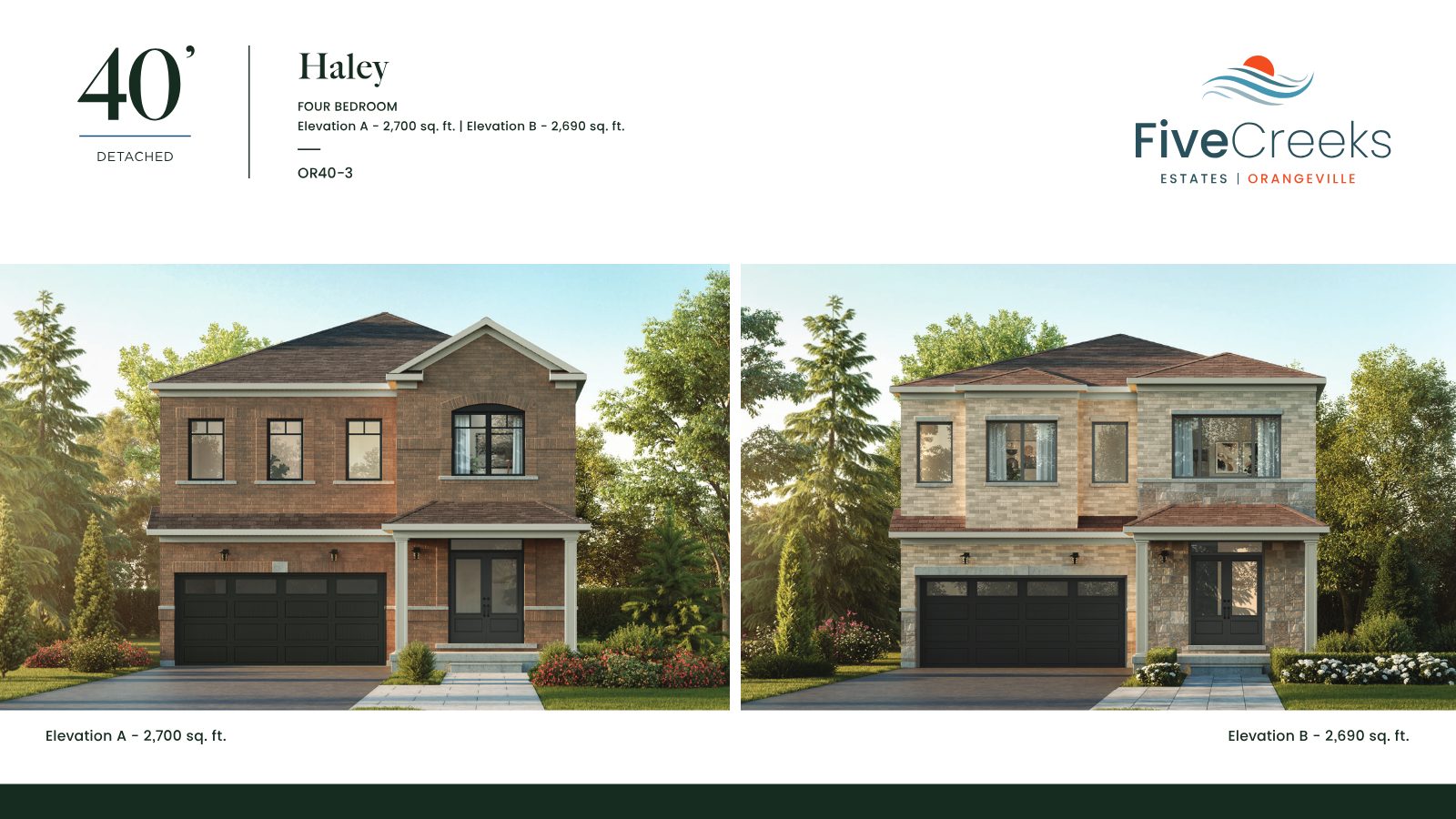 The Haley 40-foot detached home elevations