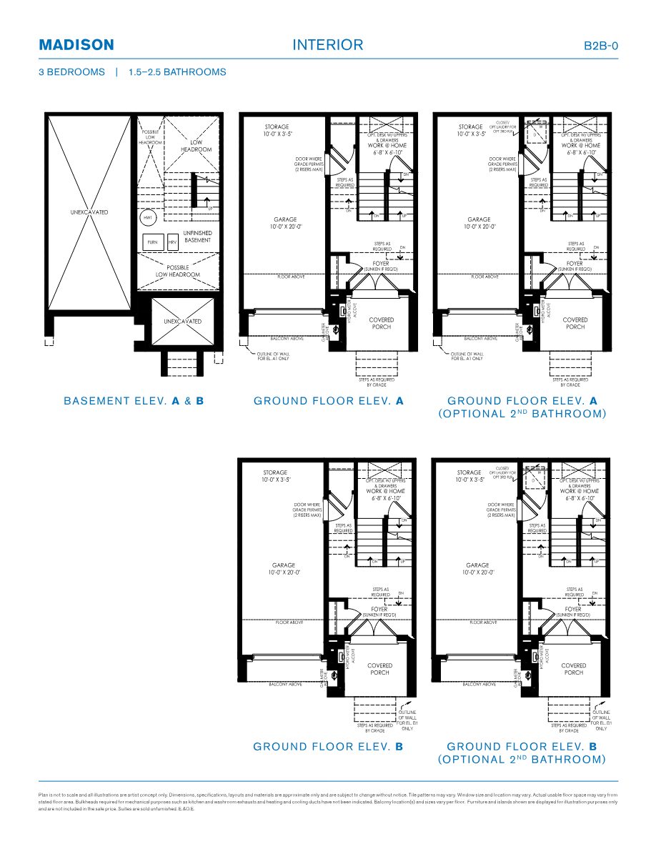 Madison Interior basement and ground floor plans