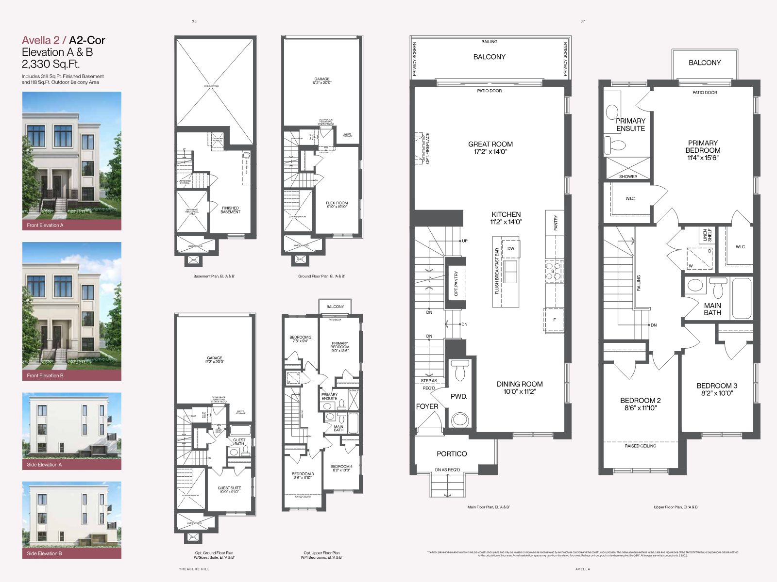 Avella 2 corner unit floor plan detail