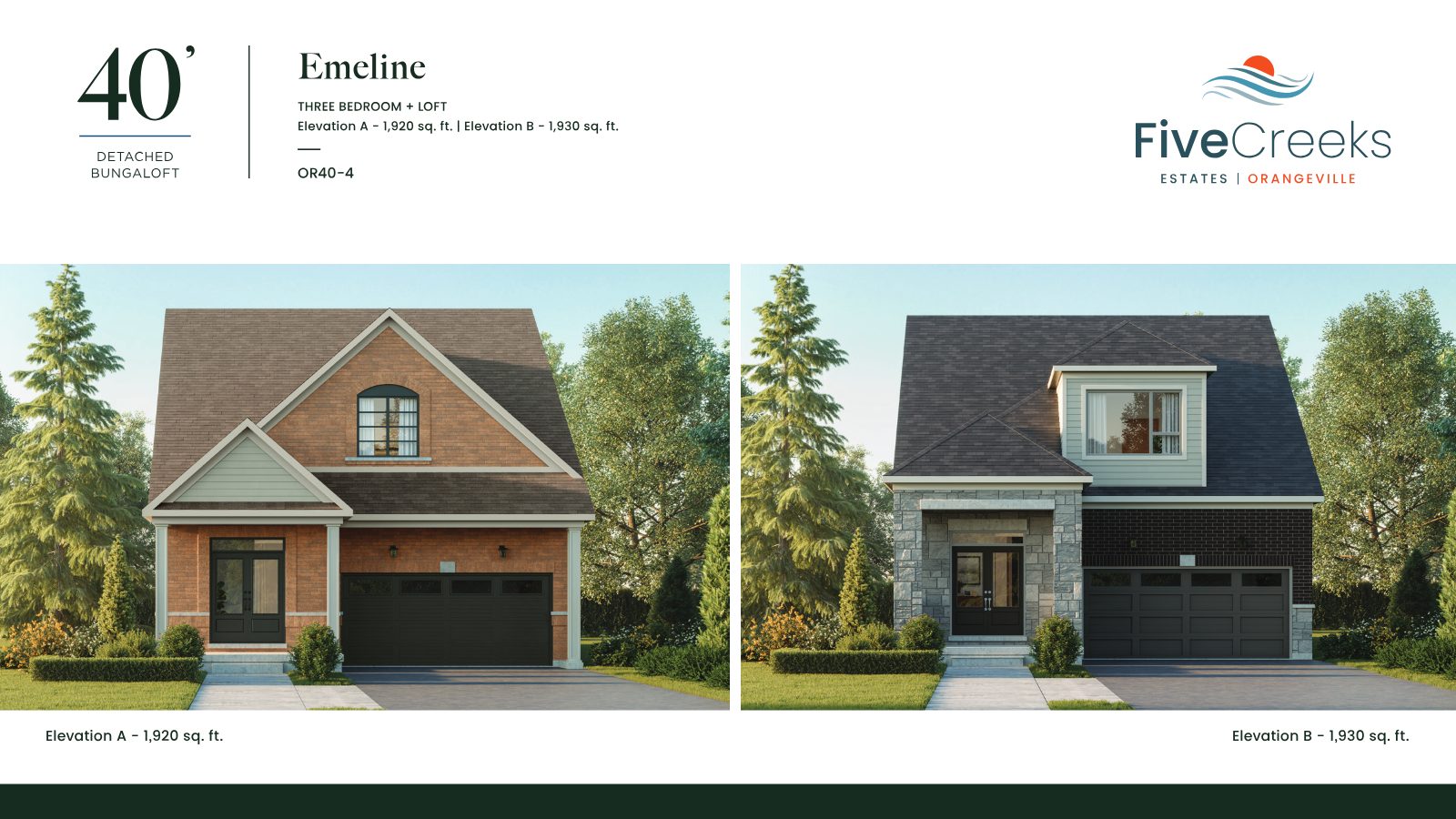 The Emeline 40-foot Bungaloft elevations