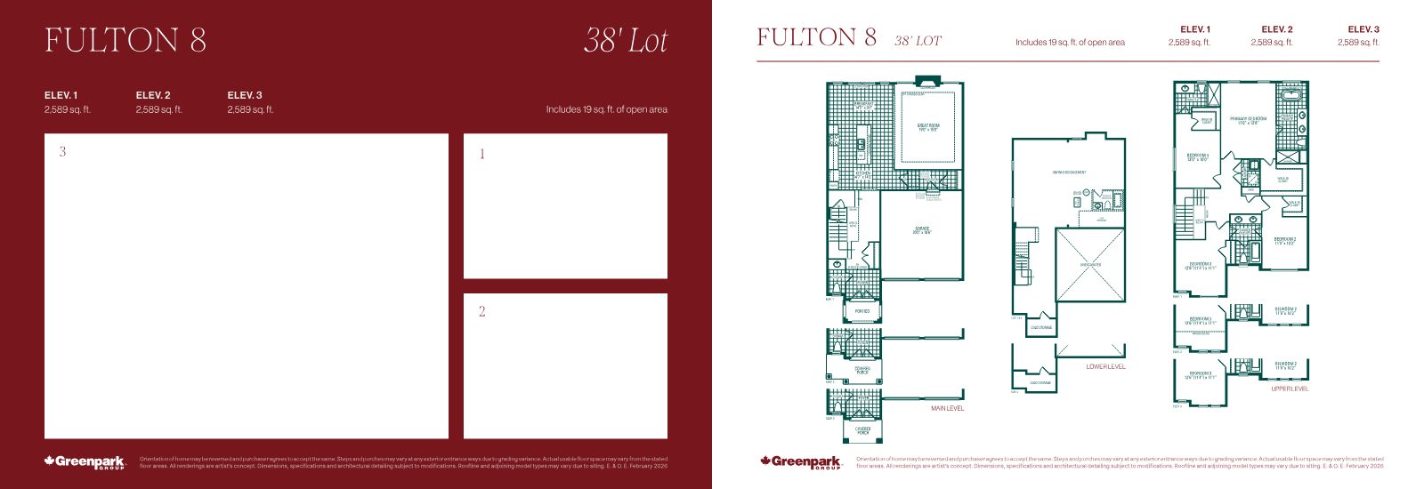 Estate series exterior rendering on a 50-foot lot