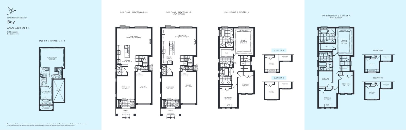 Bay 30-1 floor plan, 30 foot detached collection