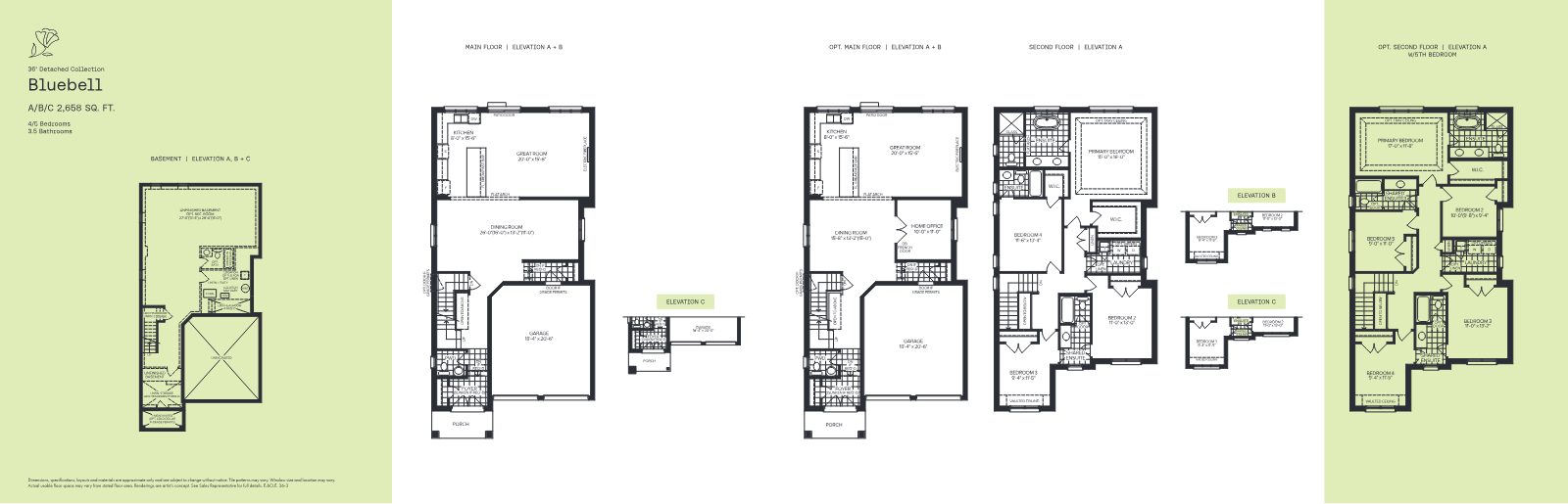 Bluebell 36-3 floor plan, 36 foot detached collection