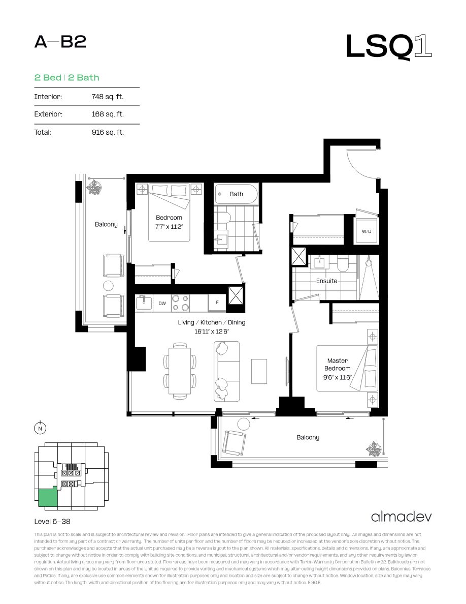 2 bedroom floor plan A-B2