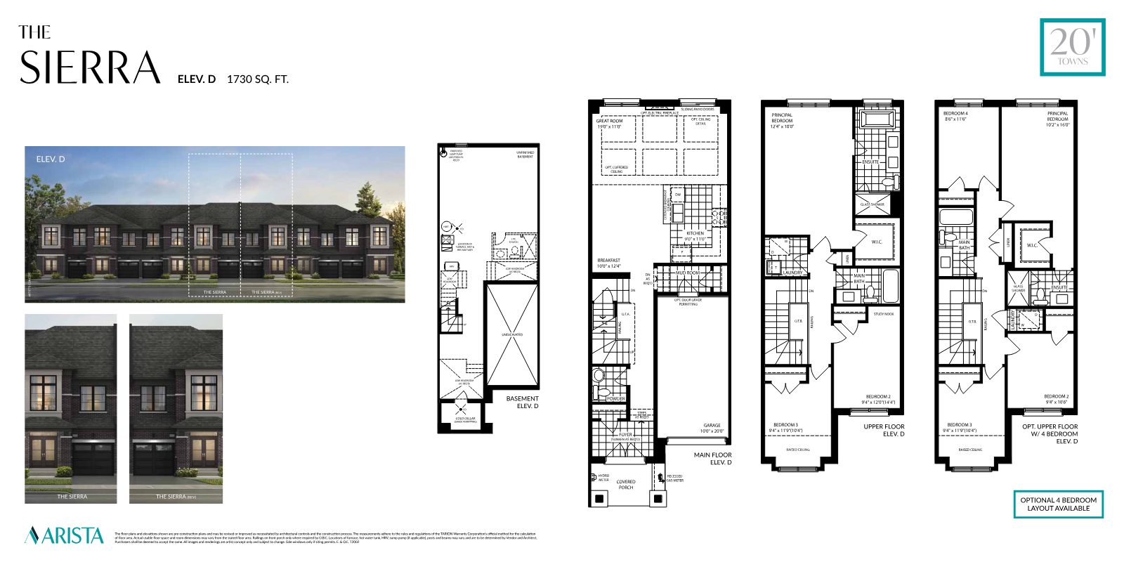 SouthCal townhome floor plan page