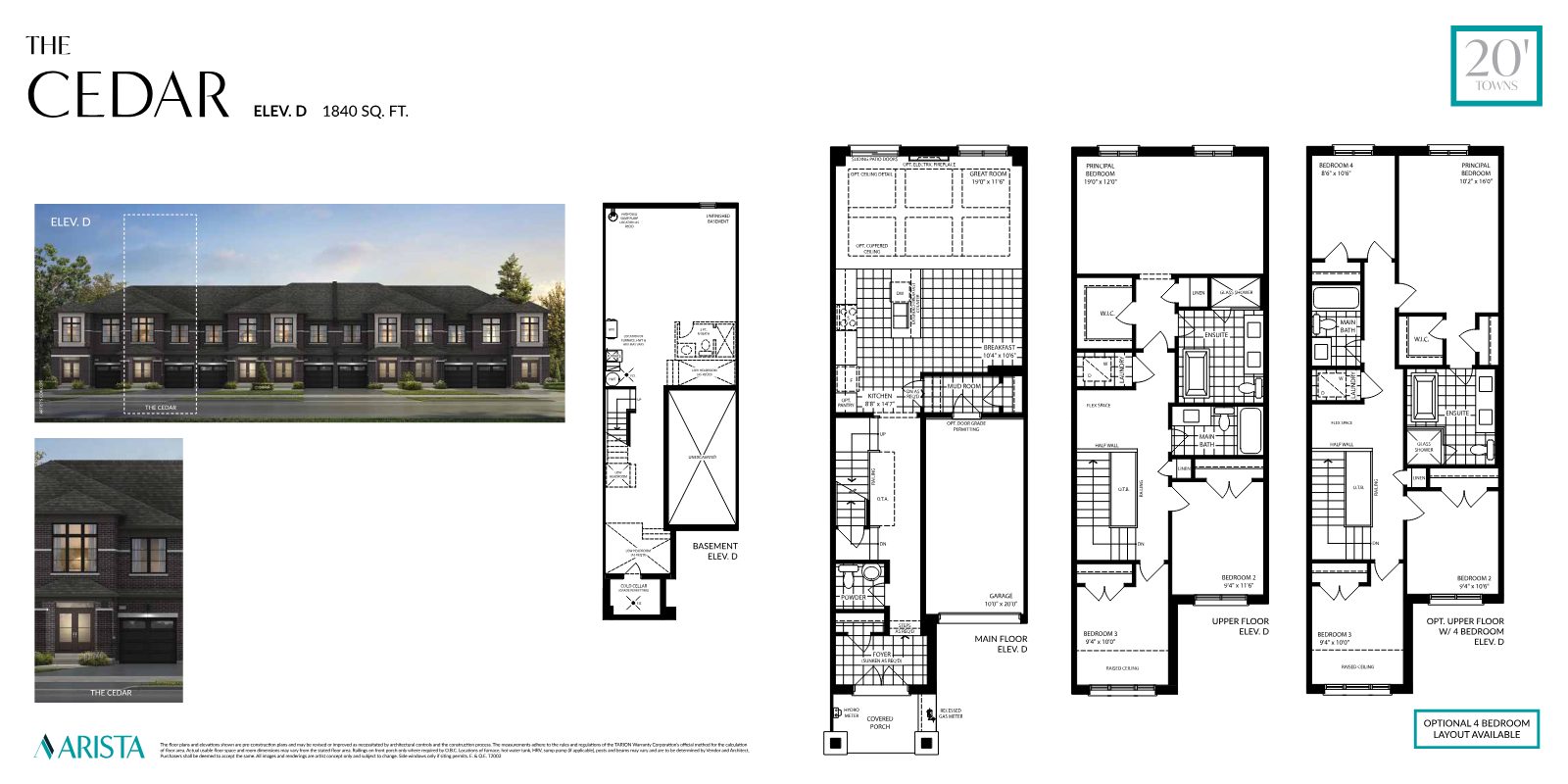 SouthCal townhome floor plan page