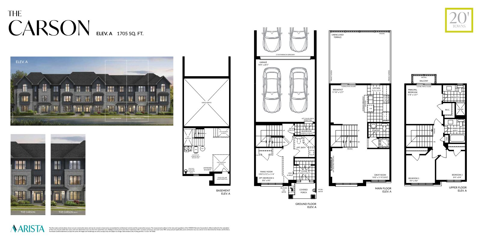 SouthCal townhome floor plan page