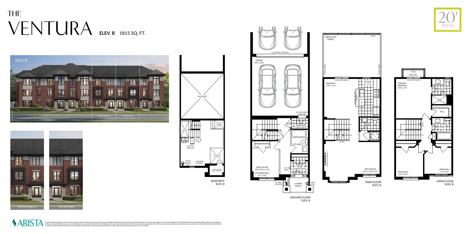 SouthCal townhome floor plan page