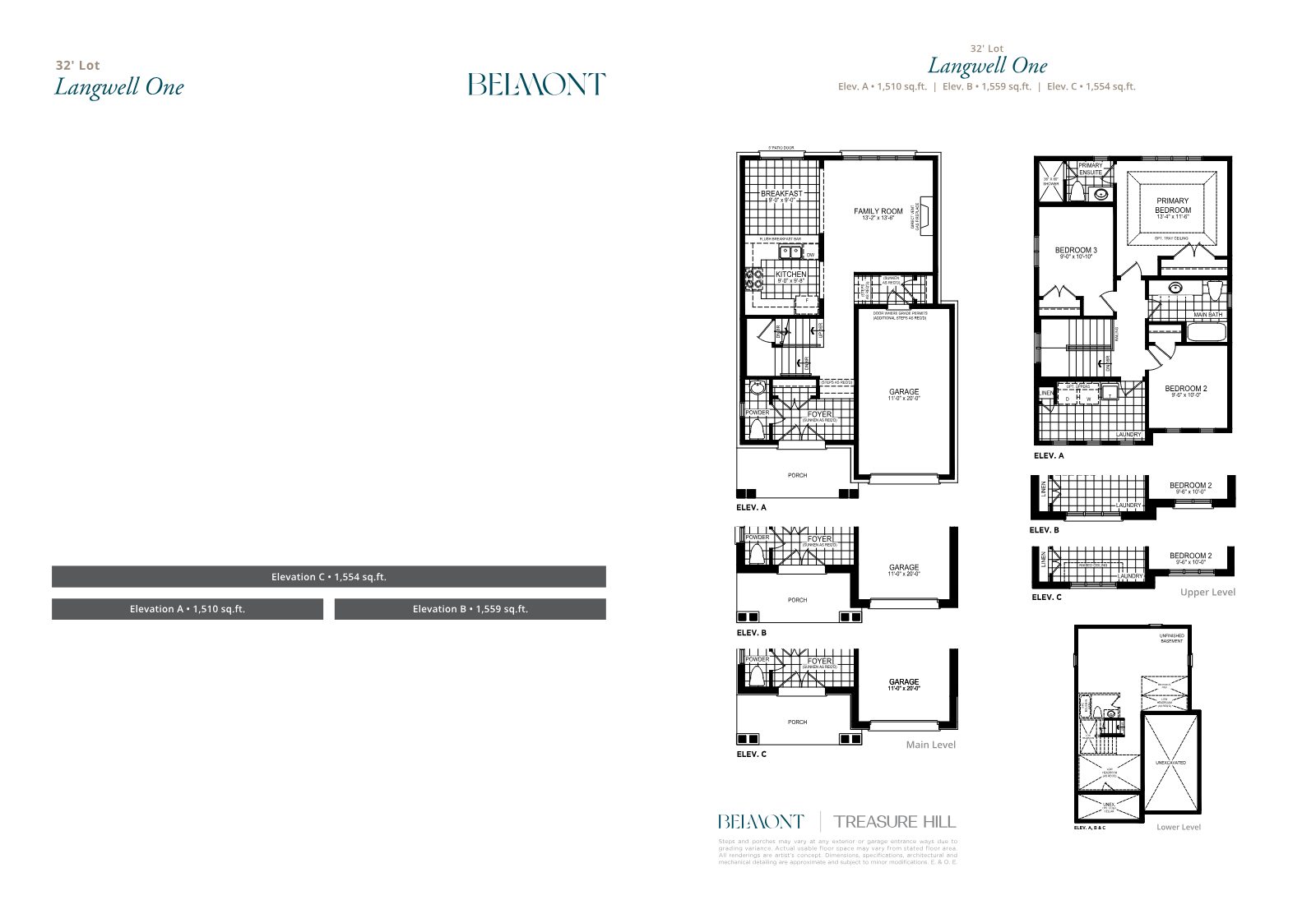 Langwell series 32-foot detached home elevations