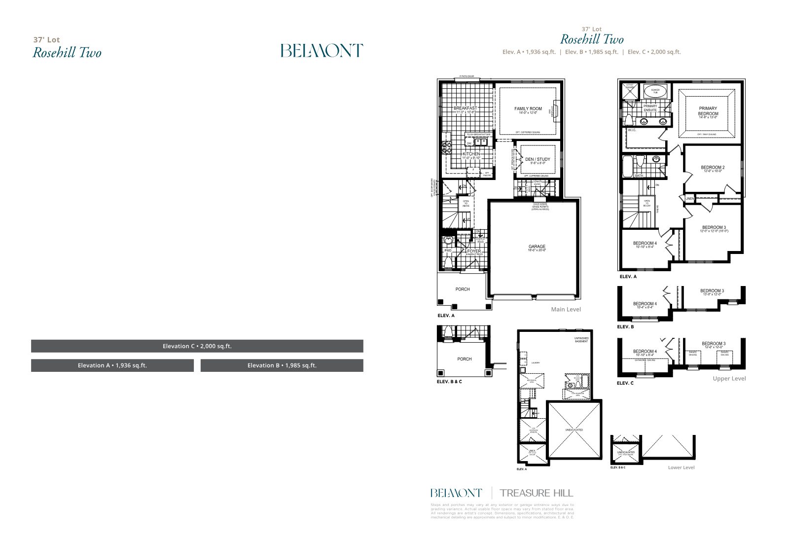 Rosehill Two 37-foot home renderings and floorplan