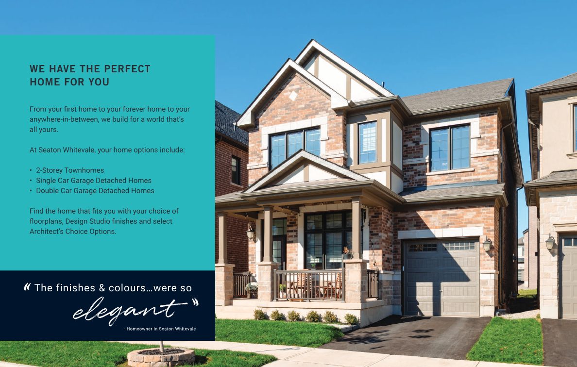 Elegant detached home exterior at Seaton Whitevale