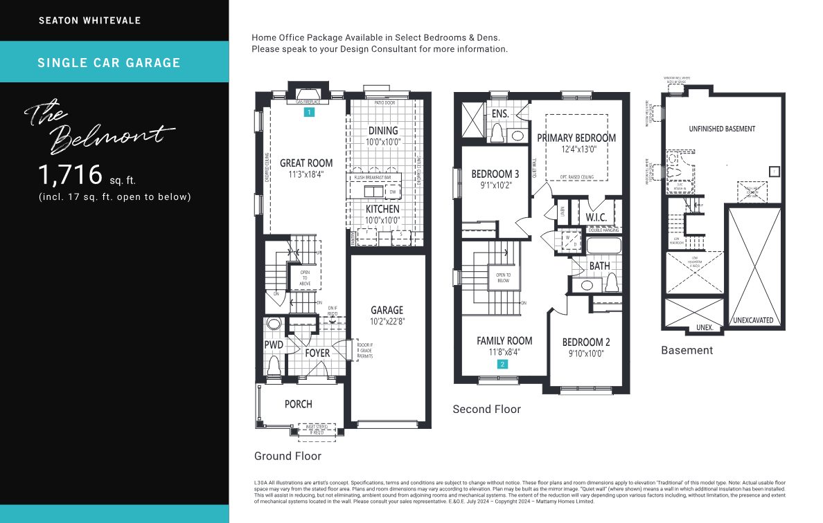 Floor plan layout for a Seaton Whitevale home