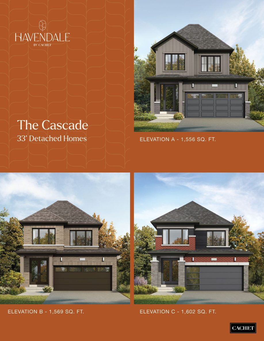 Havendale 33-foot detached home elevation rendering, The Cascade