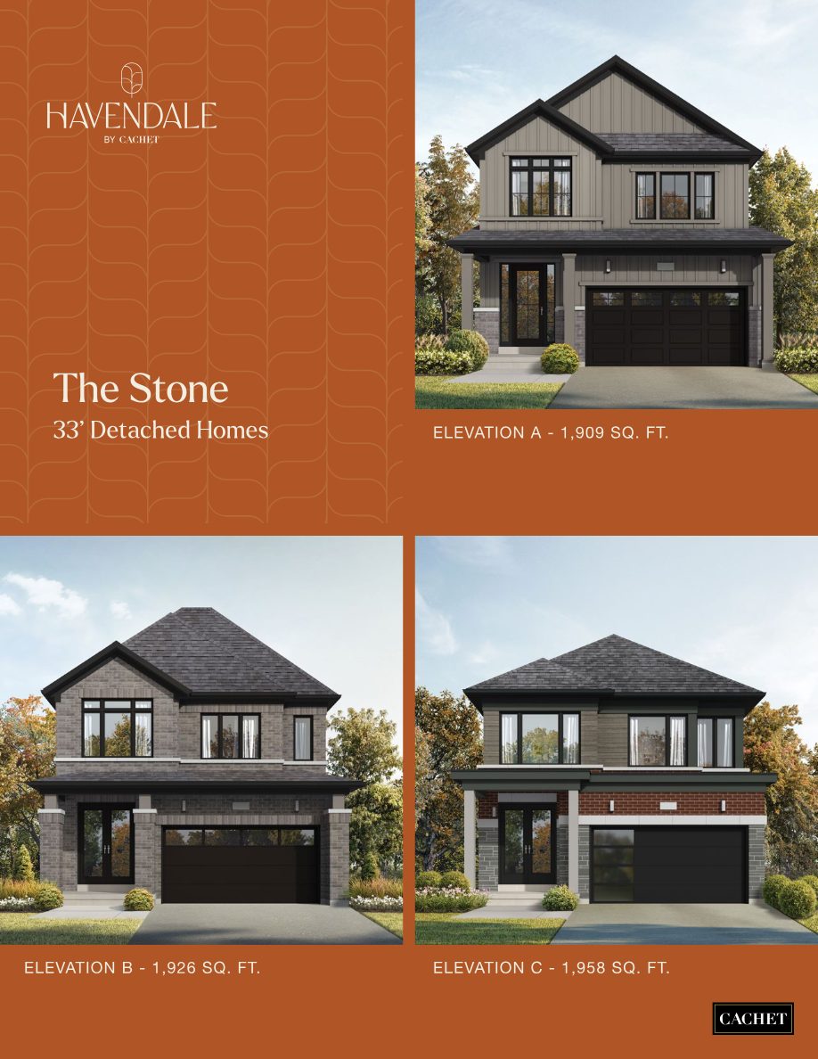 Havendale by Cachet 33' detached homes brochure page